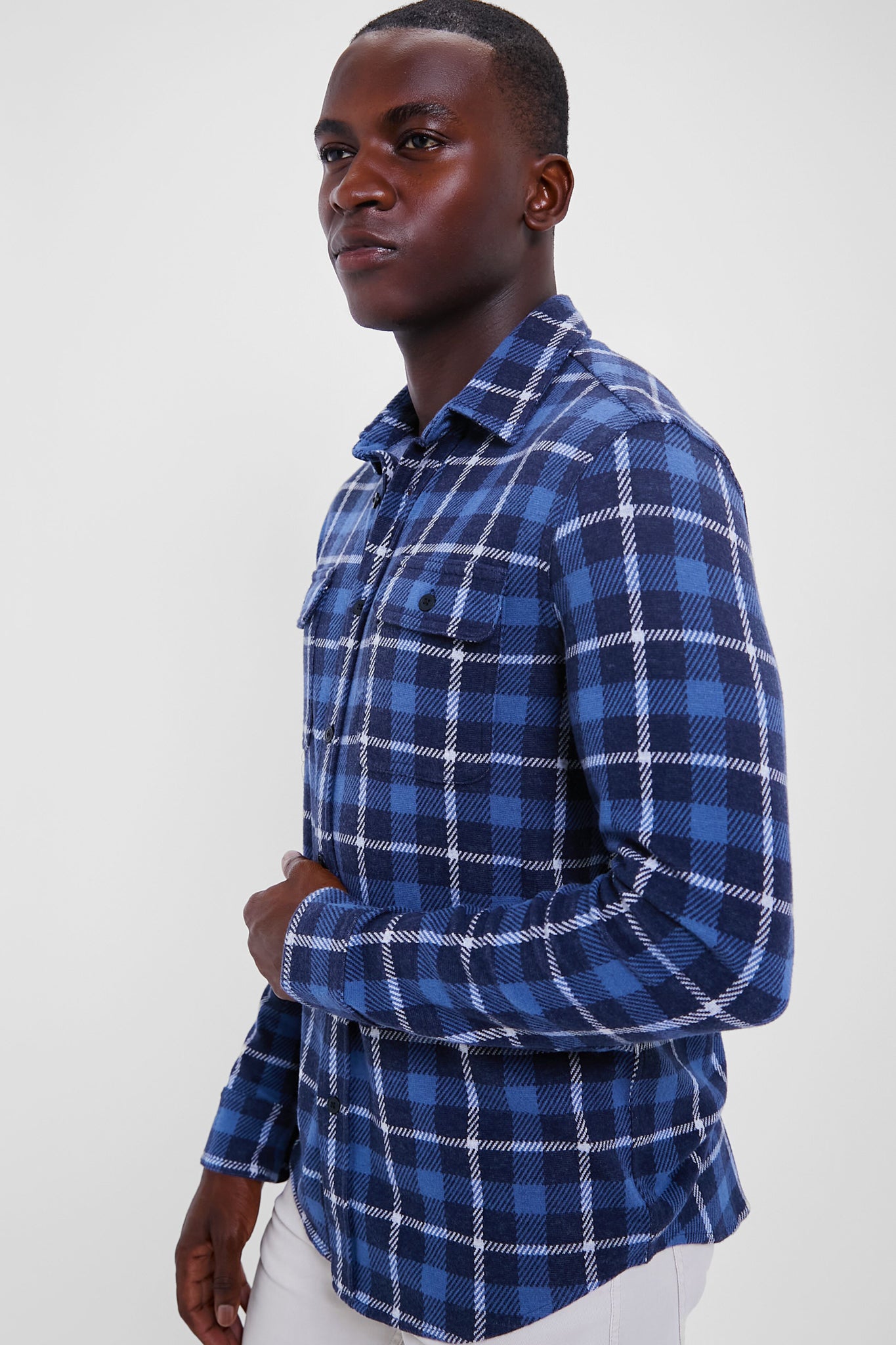 Blue Winds Plaid Legend Sweater Shirt-Beilave