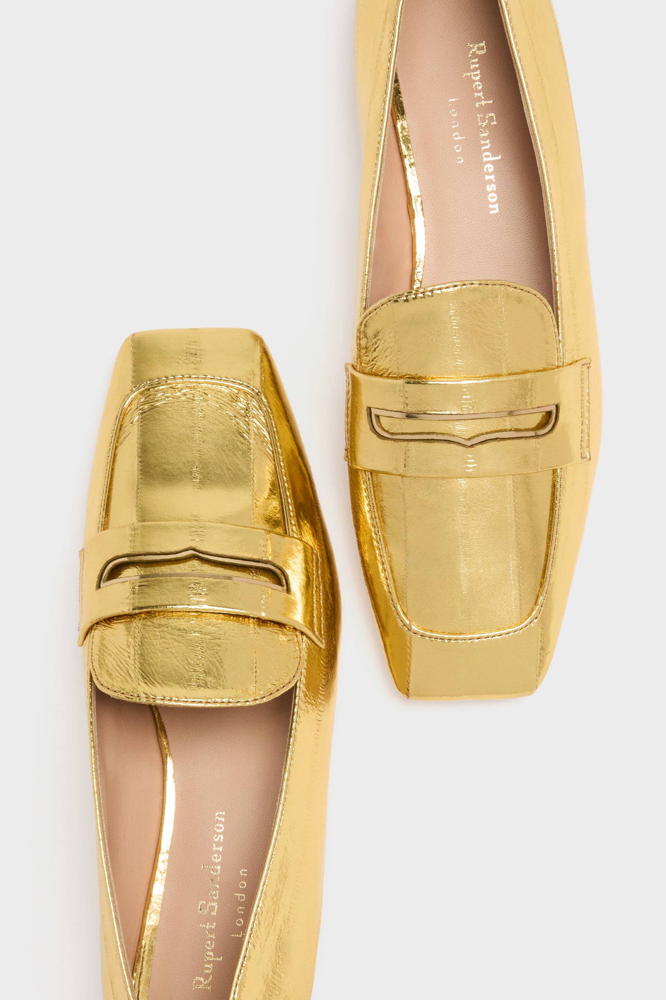 Gold Eel Doublet Loafers-Beilave