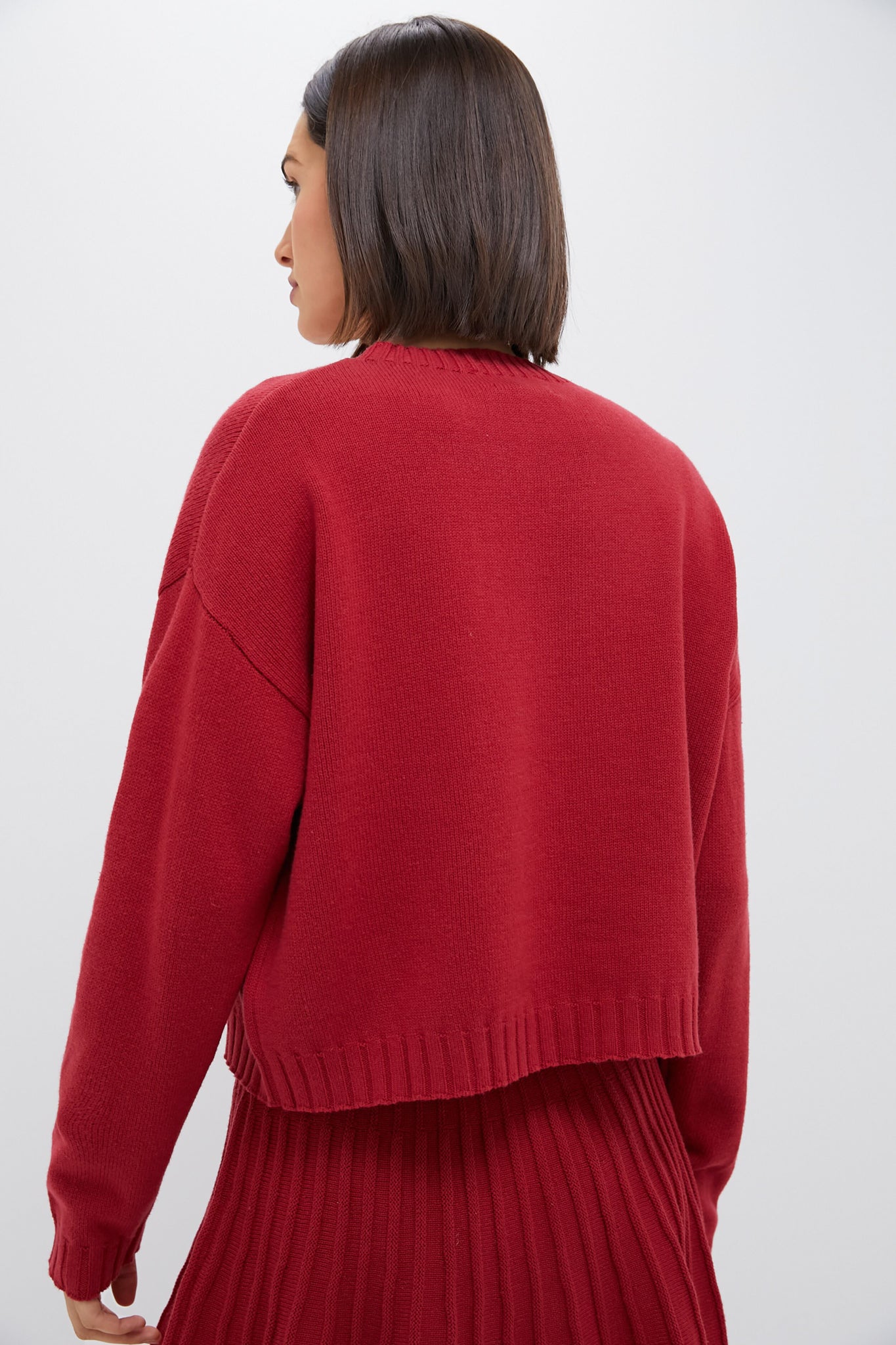 Red Knit Milly Crewneck Sweater-Beilave