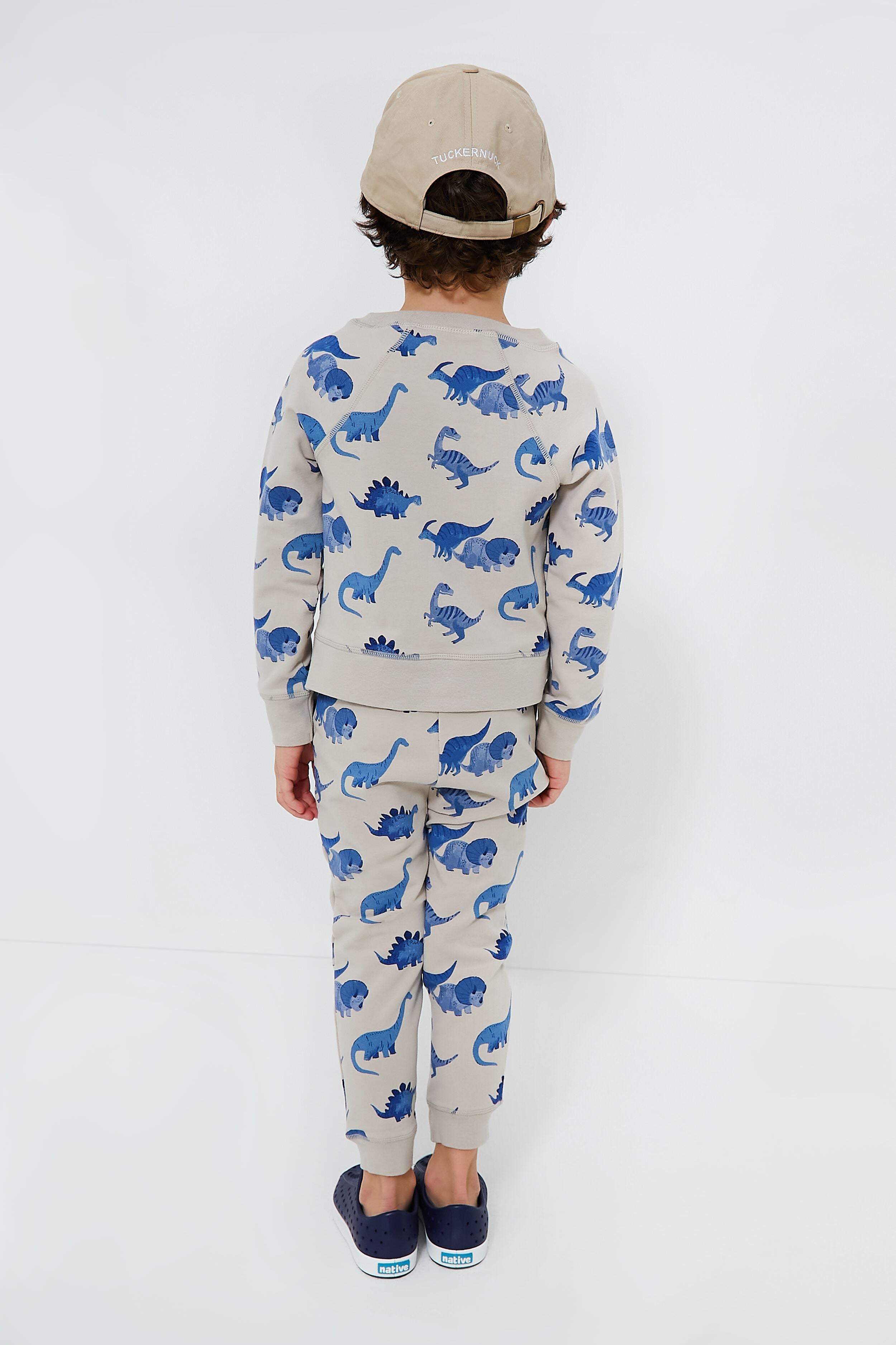 French Terry Dinos Raglan Sweatshirt and Jogger Set-Beilave