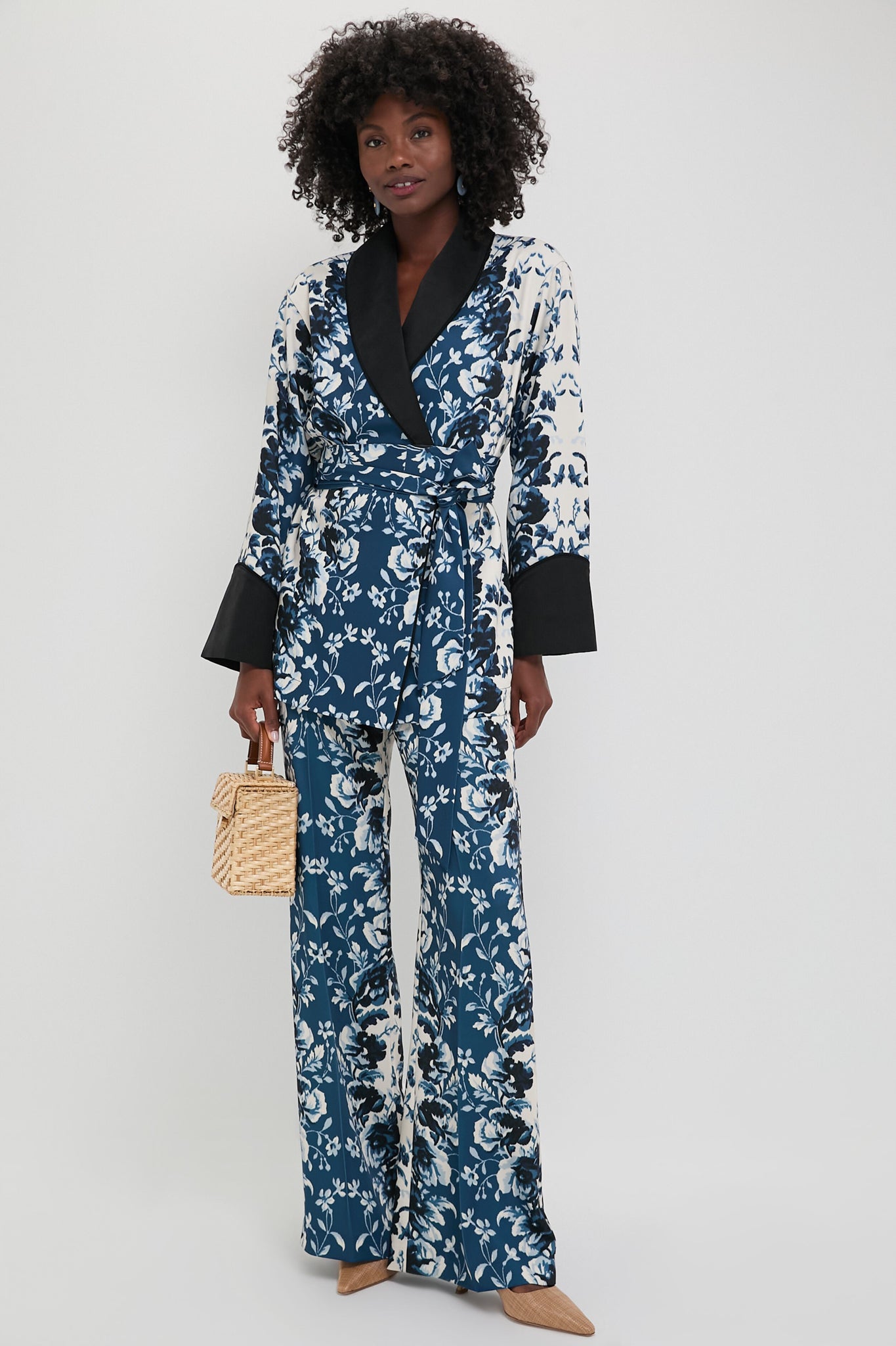 Indigo Reflection Drapey Twill Pascal Jacket-Beilave