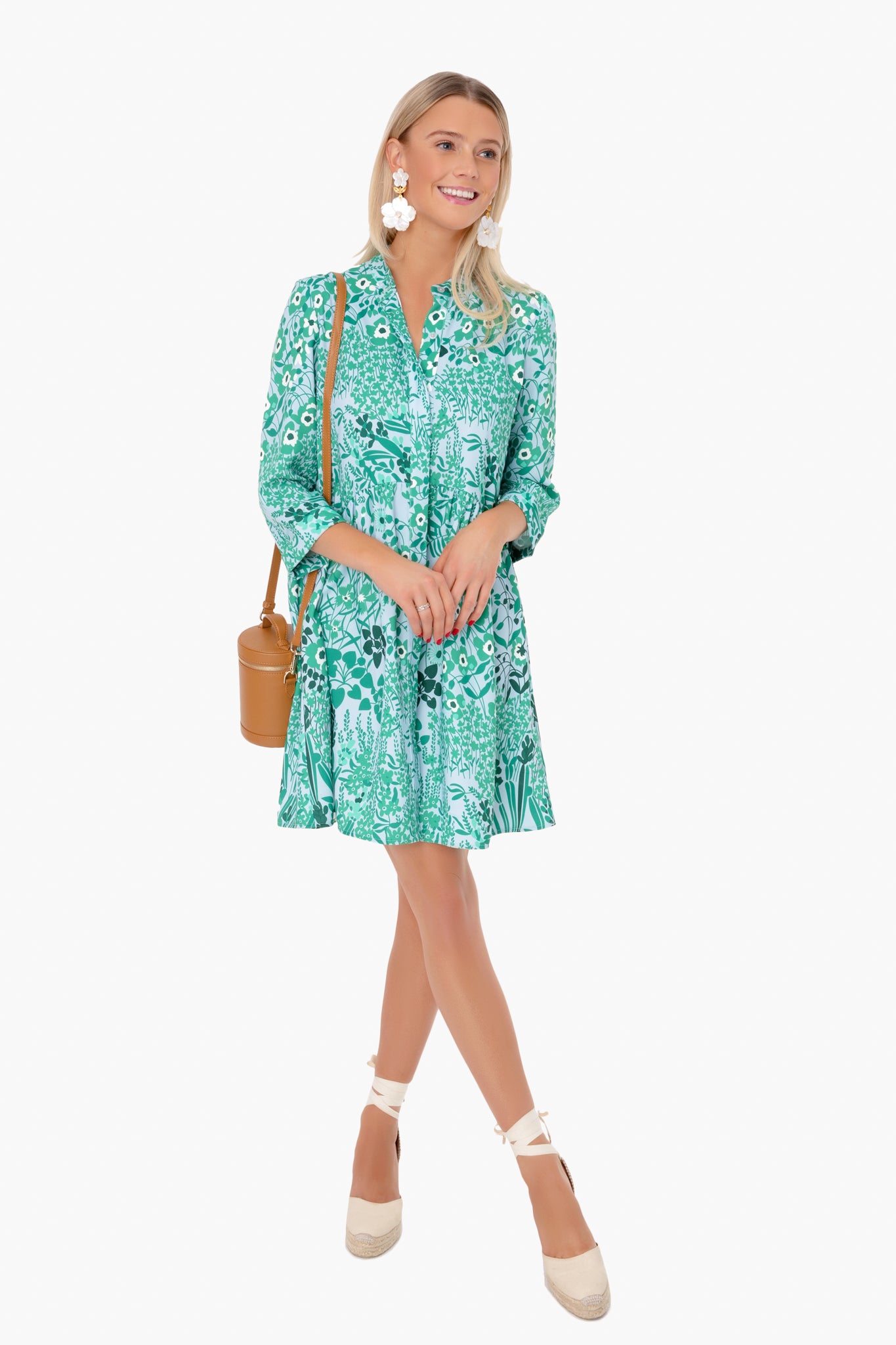 Wildflower Silk Royal Shirt Dress-Beilave