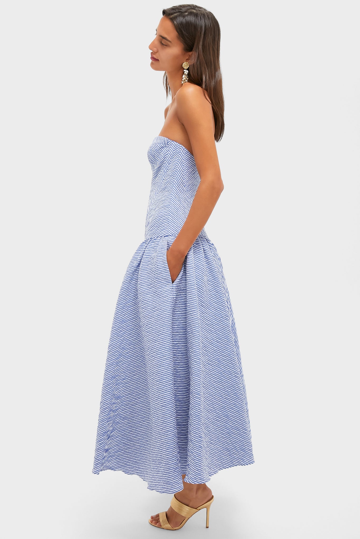 Blue Stripe Summers Dress-Beilave
