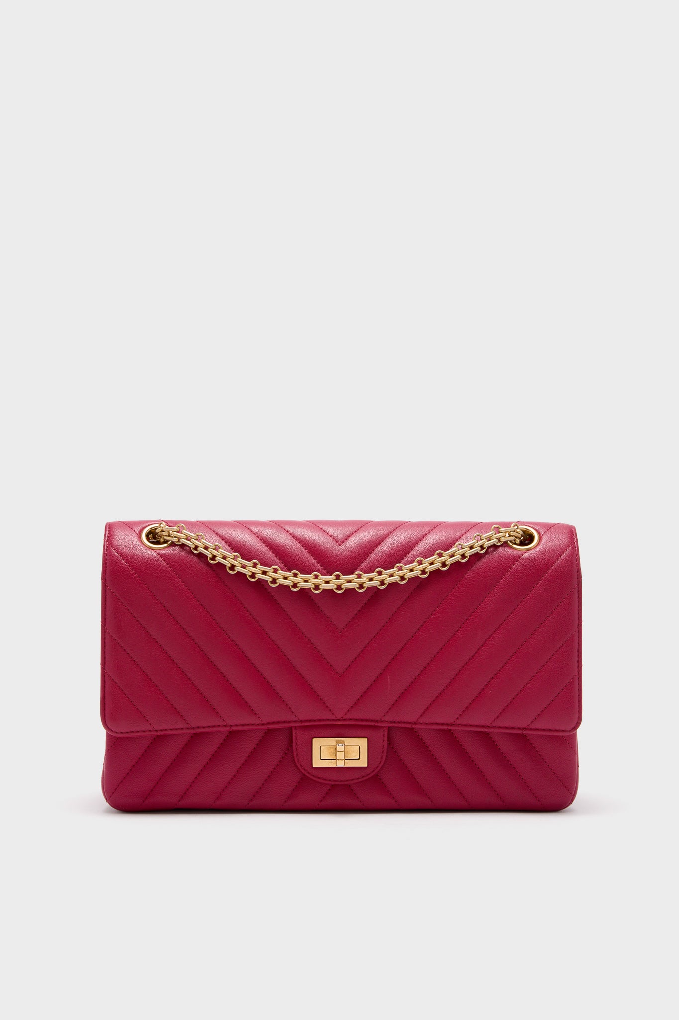CHANEL Red Reissue 2.55 Flap Bag Calf Leather-Beilave