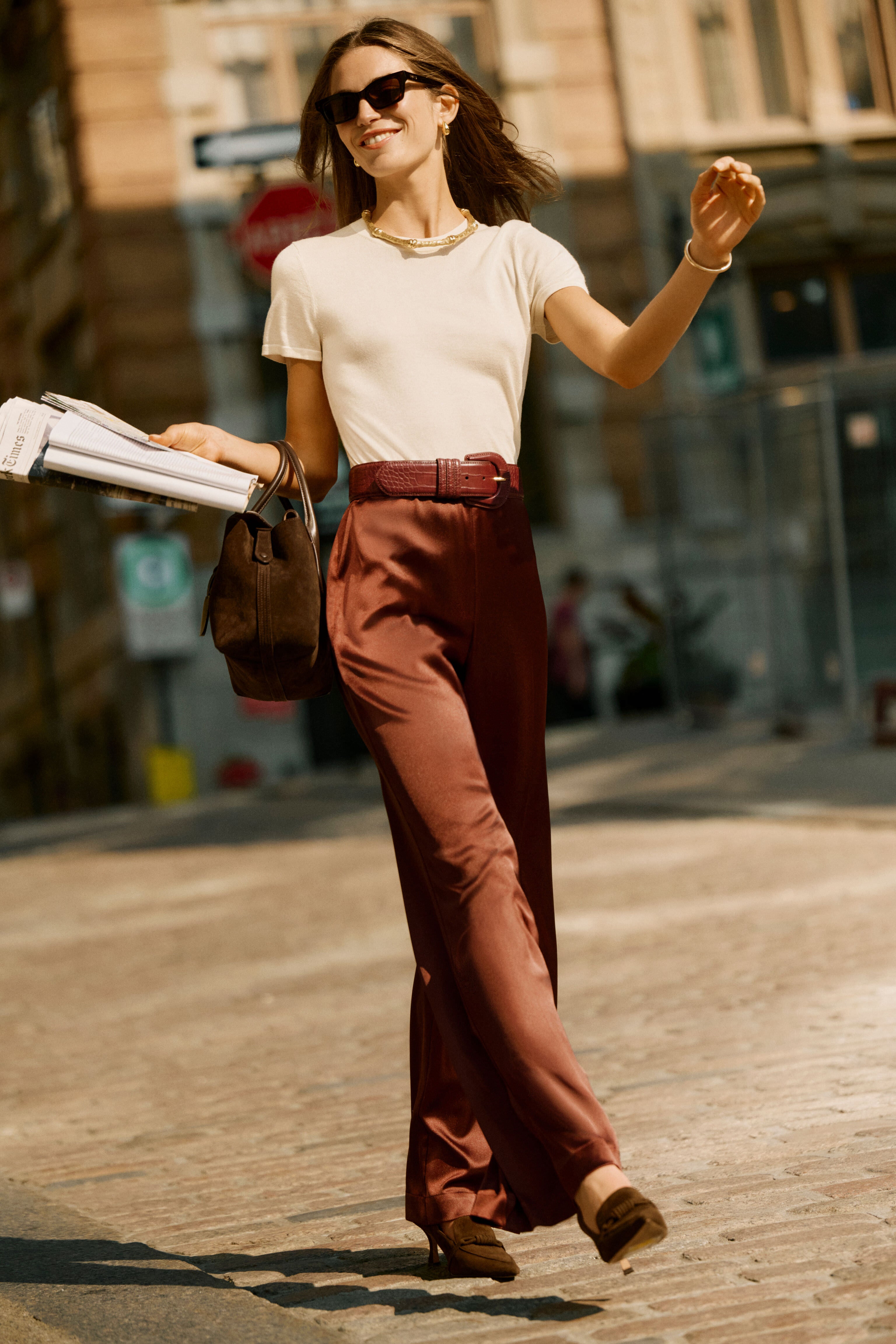 Chocolate Satin Deja Pants-Beilave