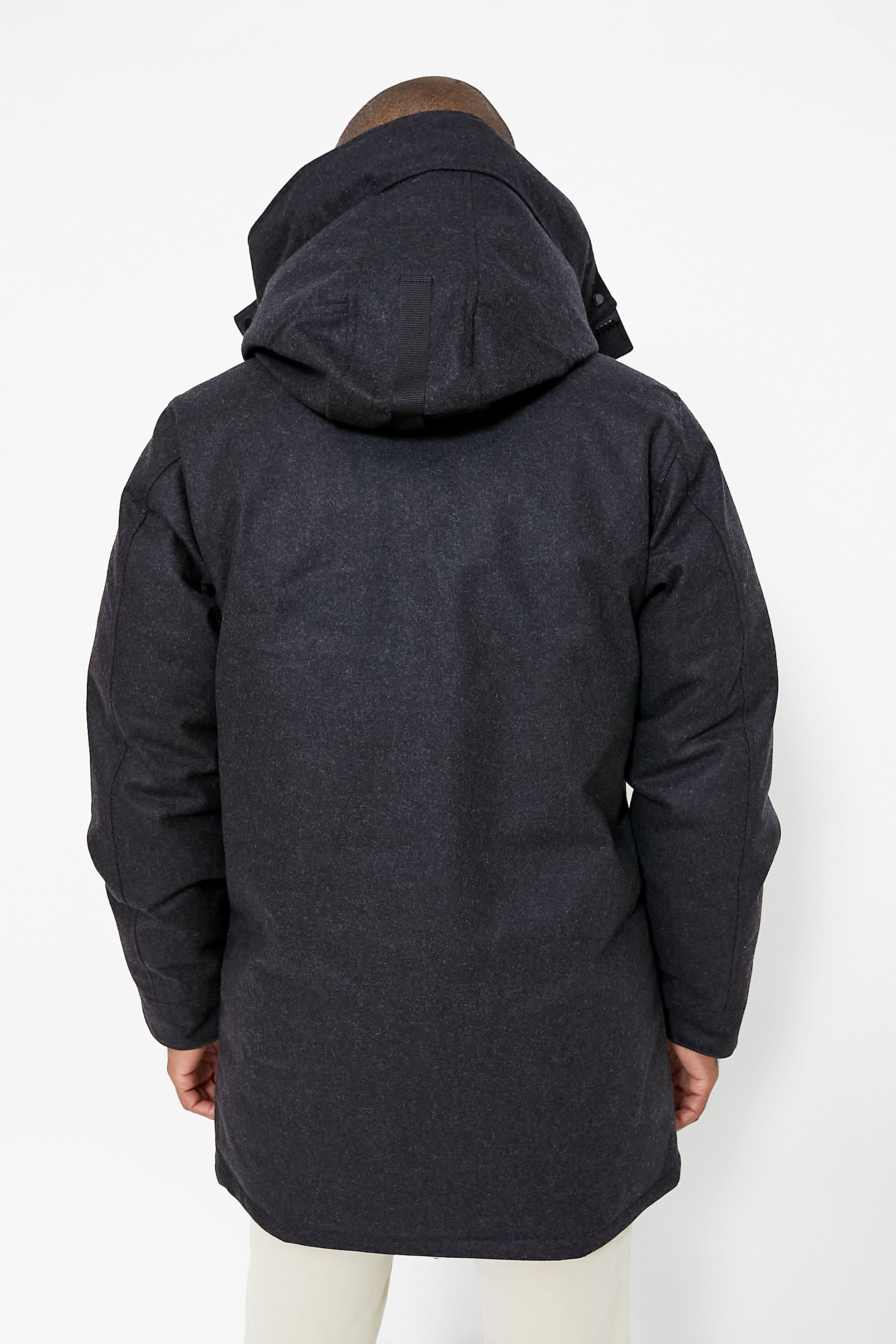 Carbon Melange Wool Reskill Langford Parka-Beilave