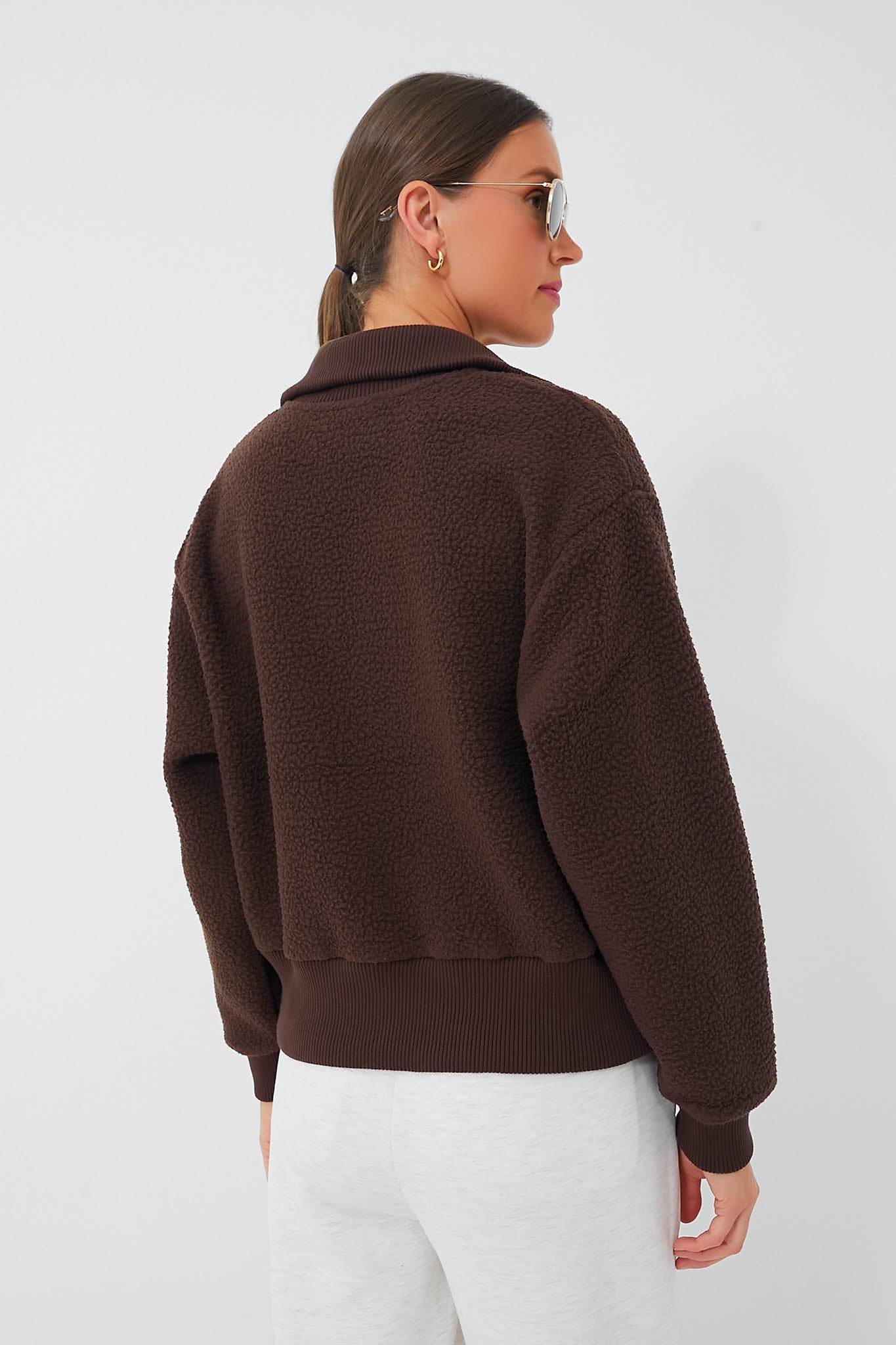 Dark Truffle Roselle Half Zip Fleece-Beilave