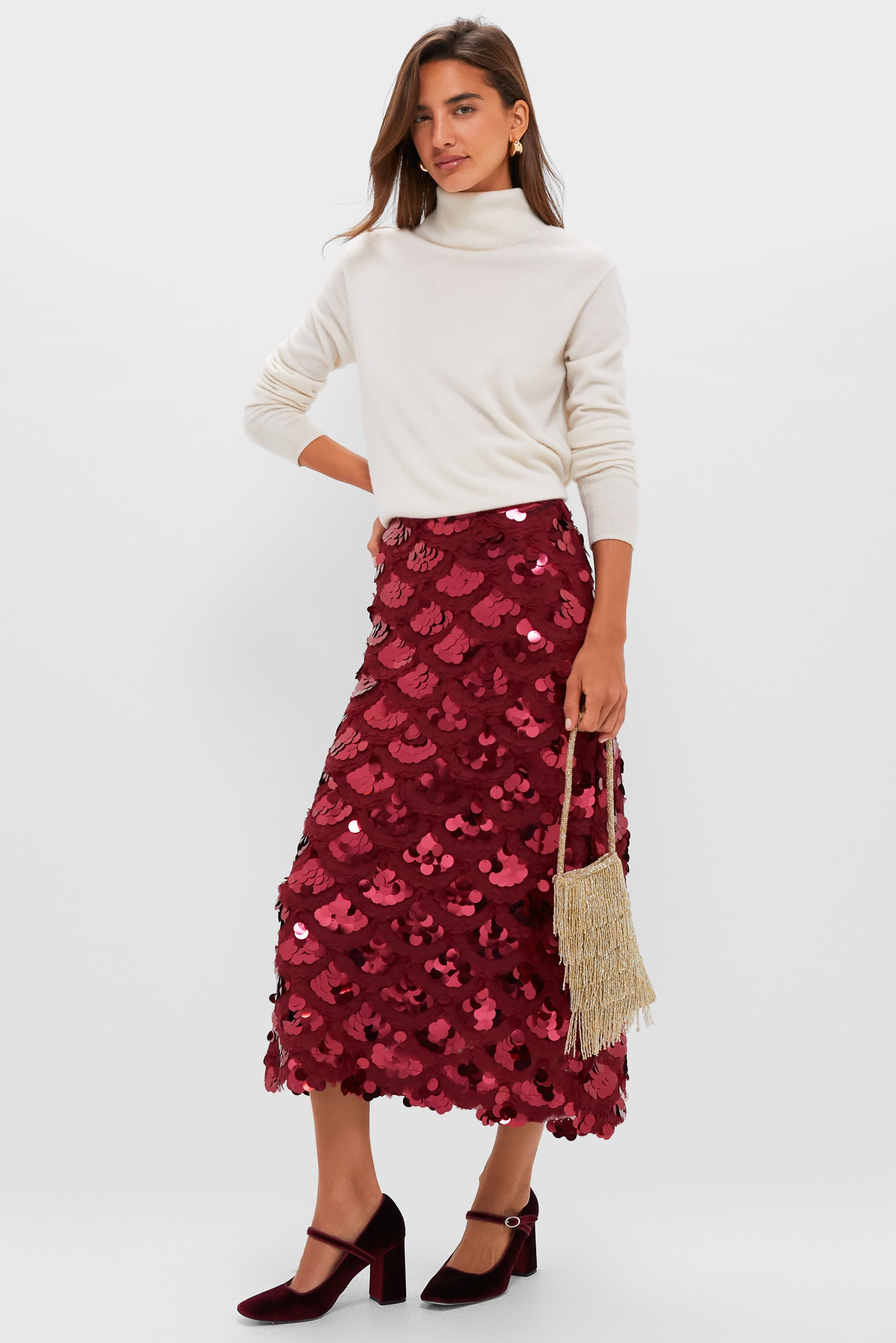 Oxblood Velvet Julia Heels-Beilave