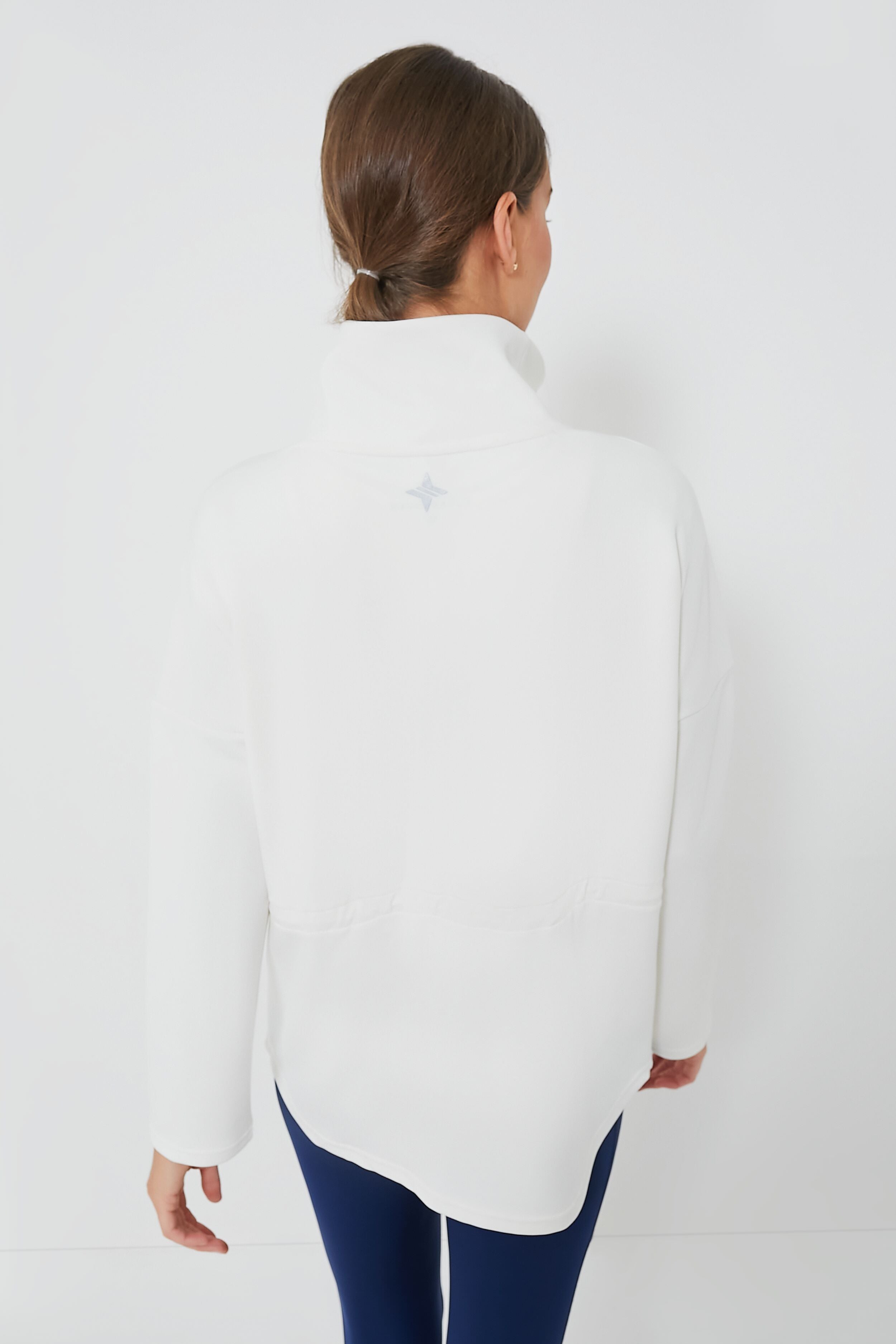 White Cinched Natalie Quarter Zip-Beilave