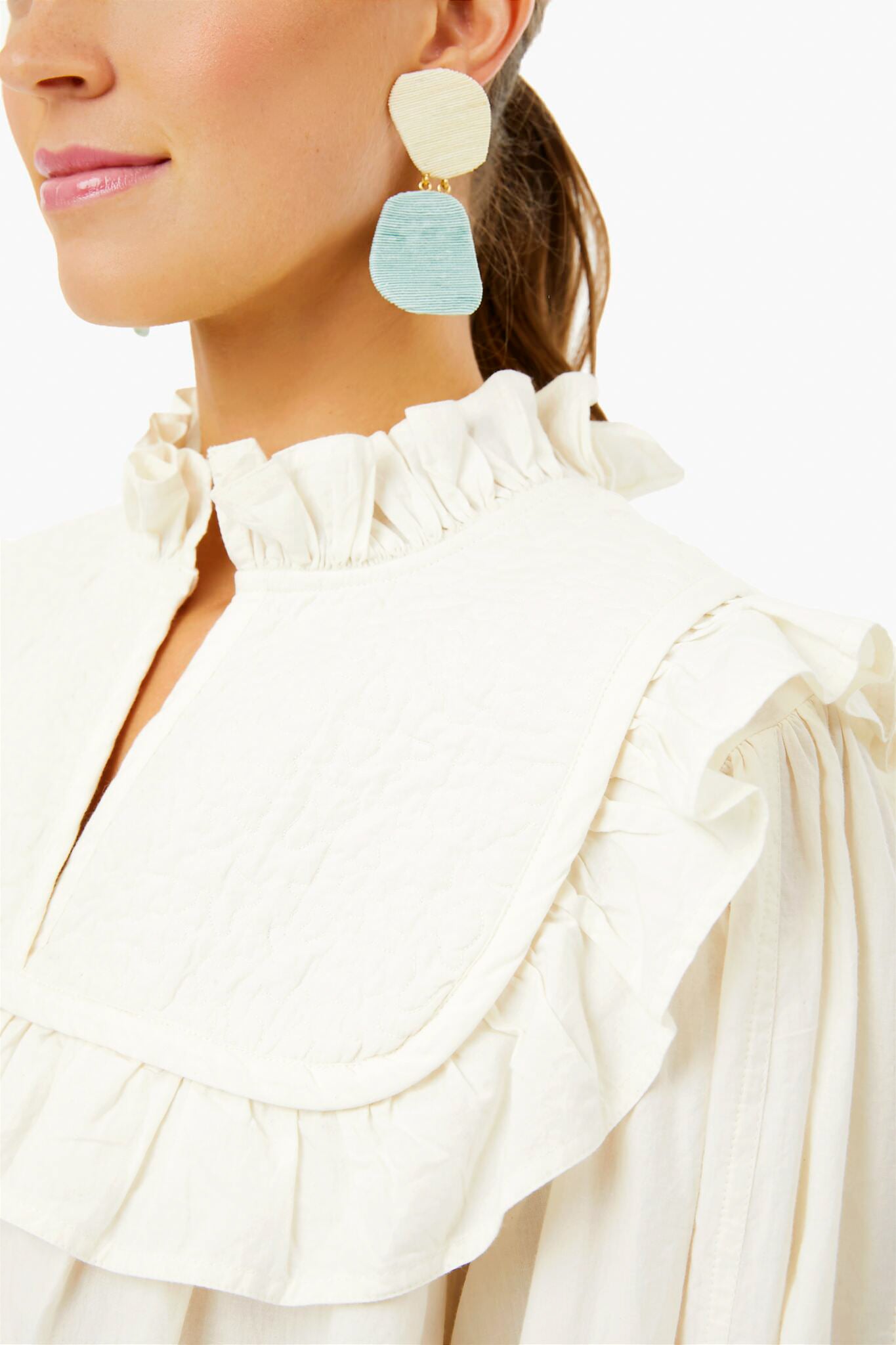 Cream Stan Sandwashed Longsleeve Quilted Top-Beilave