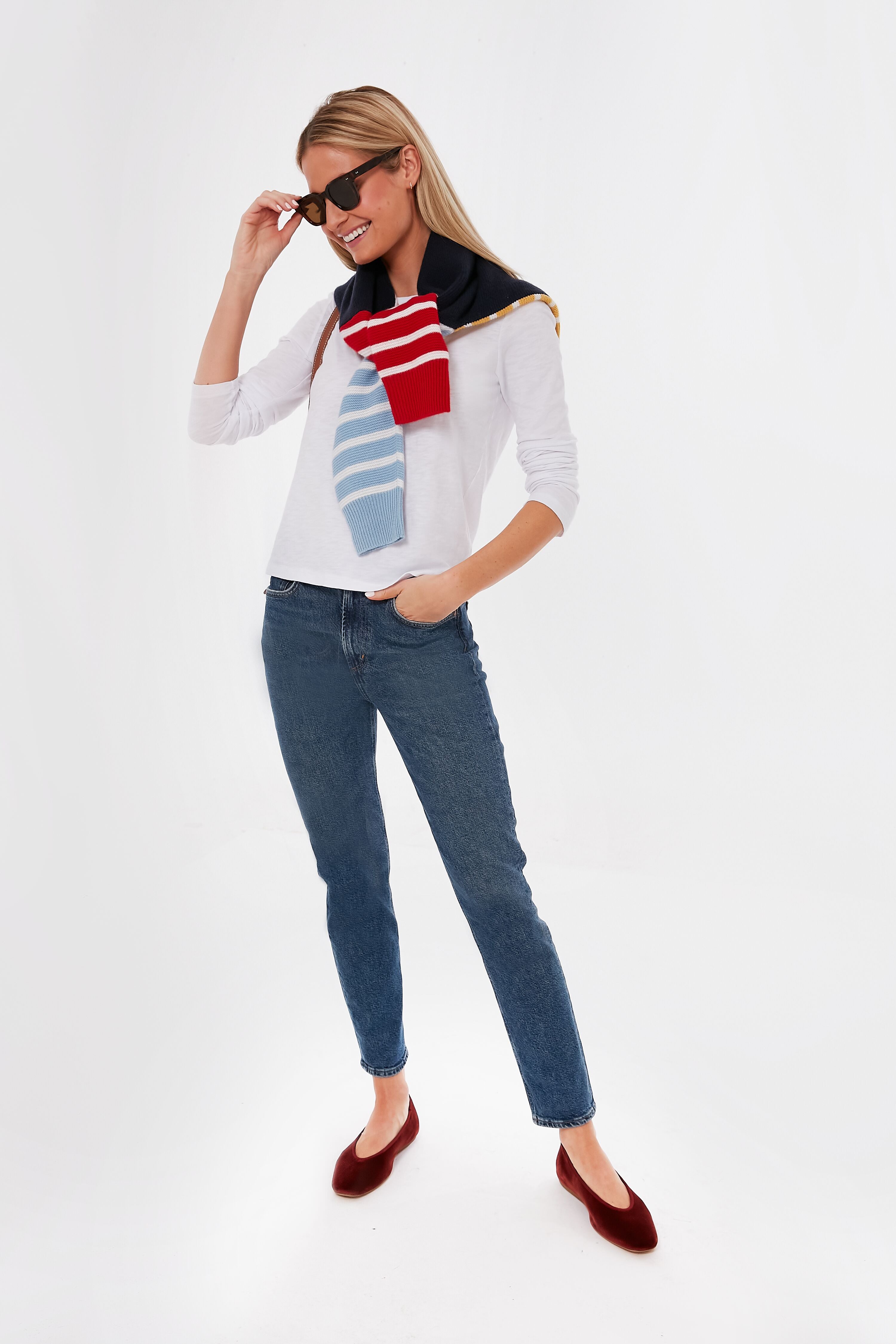 White Modern Slub Long Sleeve Tee-Beilave