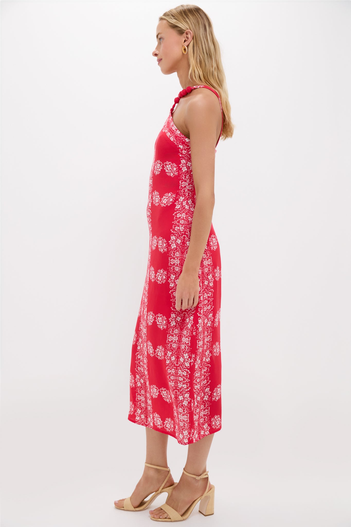 Red Floral Wauwinet Maxi Dress-Beilave