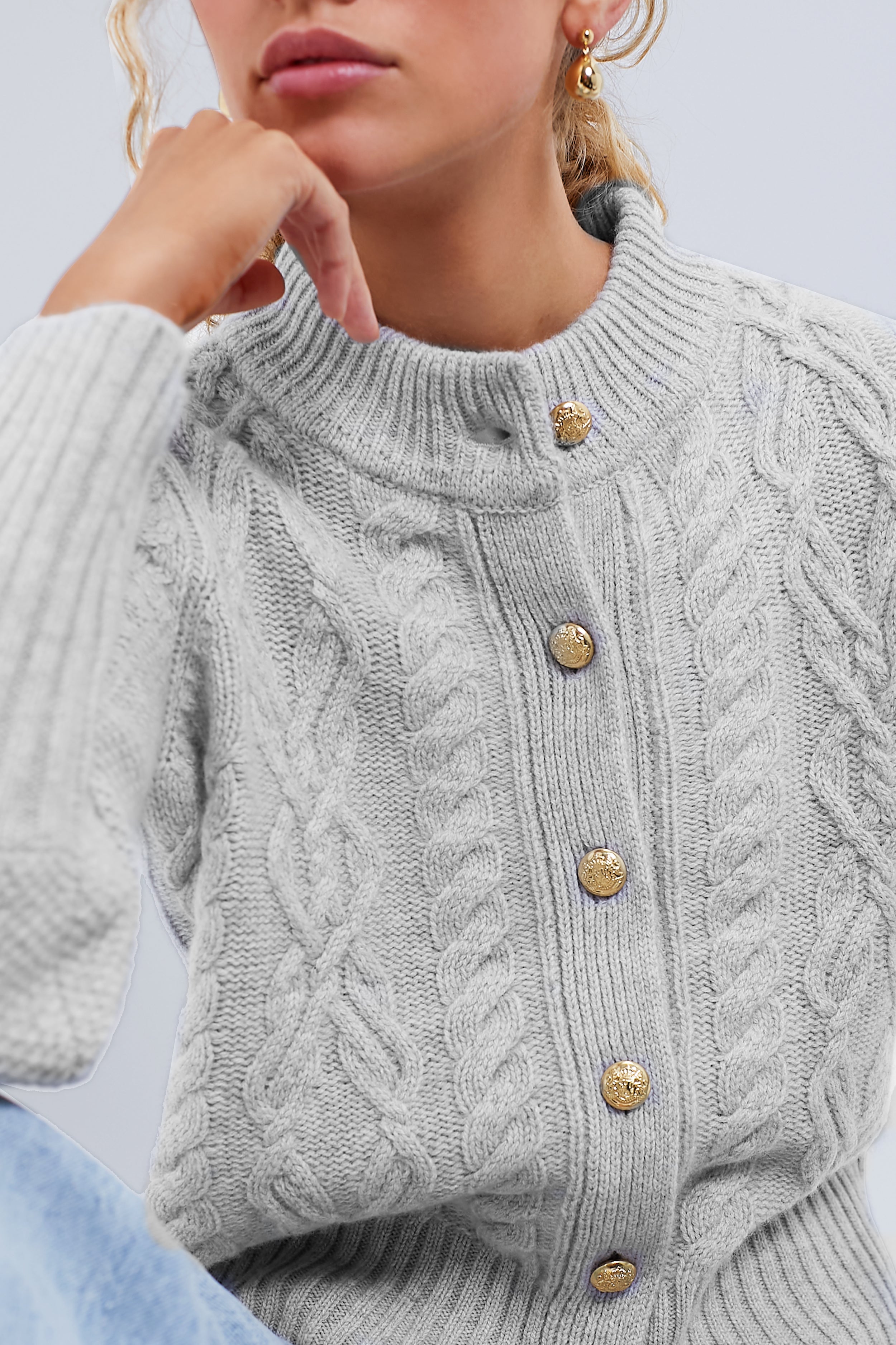 Gray Cashmere Colette Cardigan-Beilave