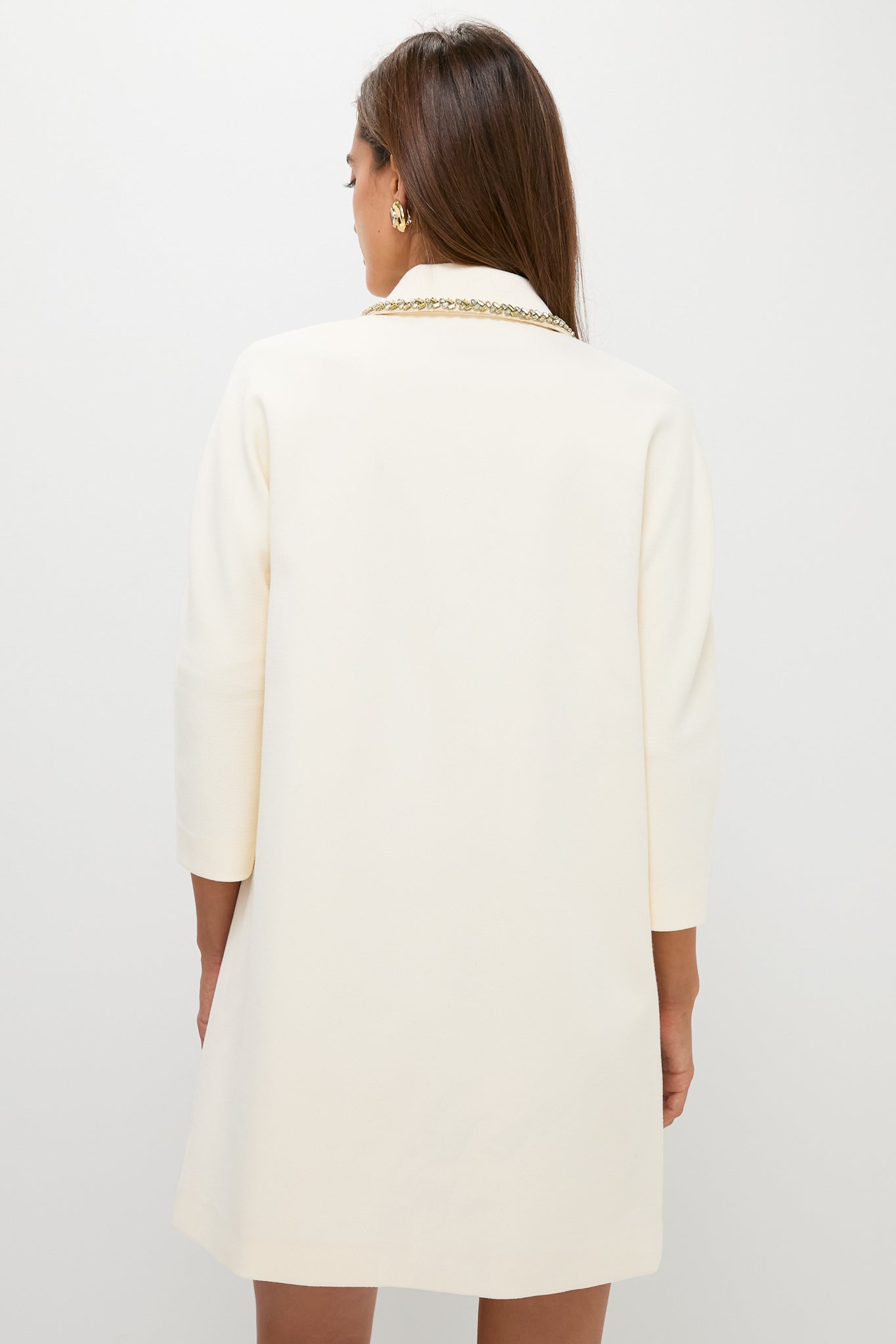 Winter White Embellished Nicola Dress-Beilave