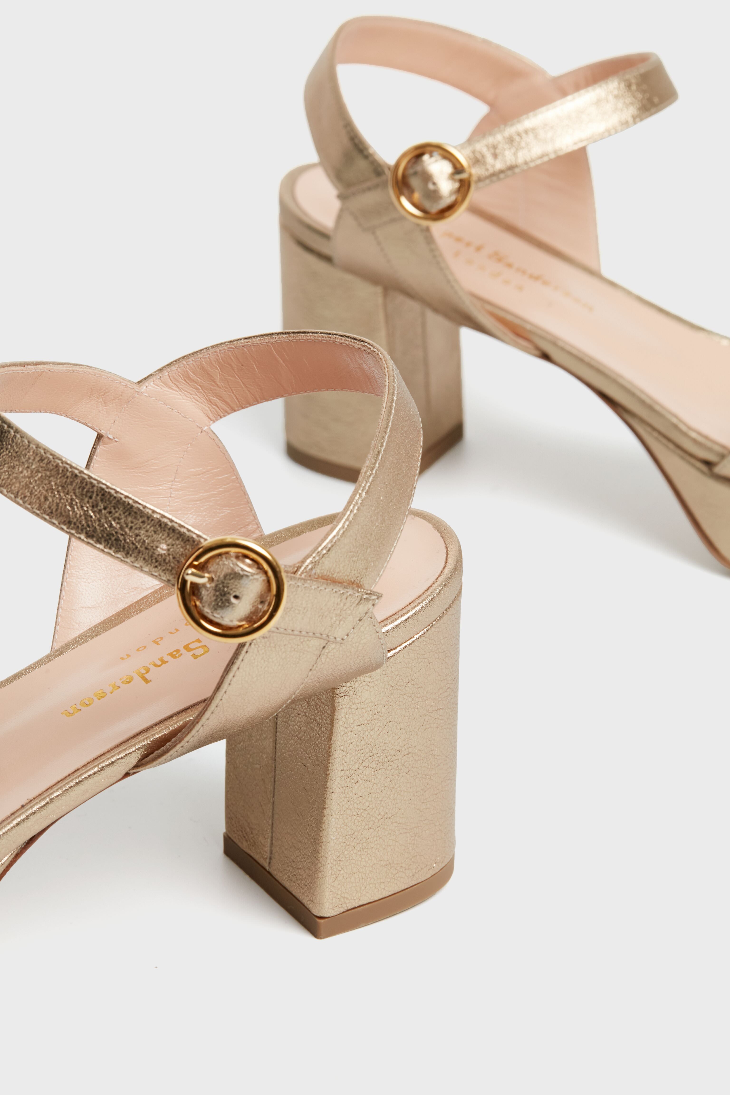 Gold Laminate Deidre Heels-Beilave