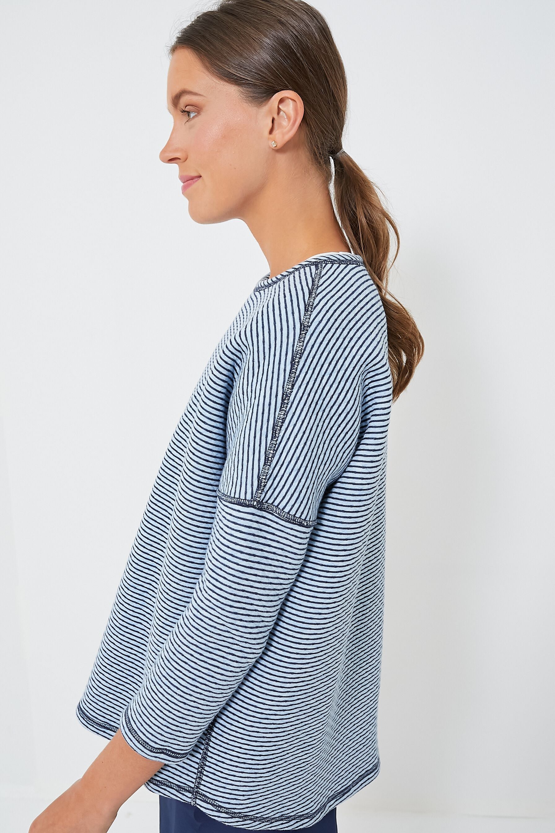 Reversible Heathered Blue Ally Swing Sweatshirt-Beilave