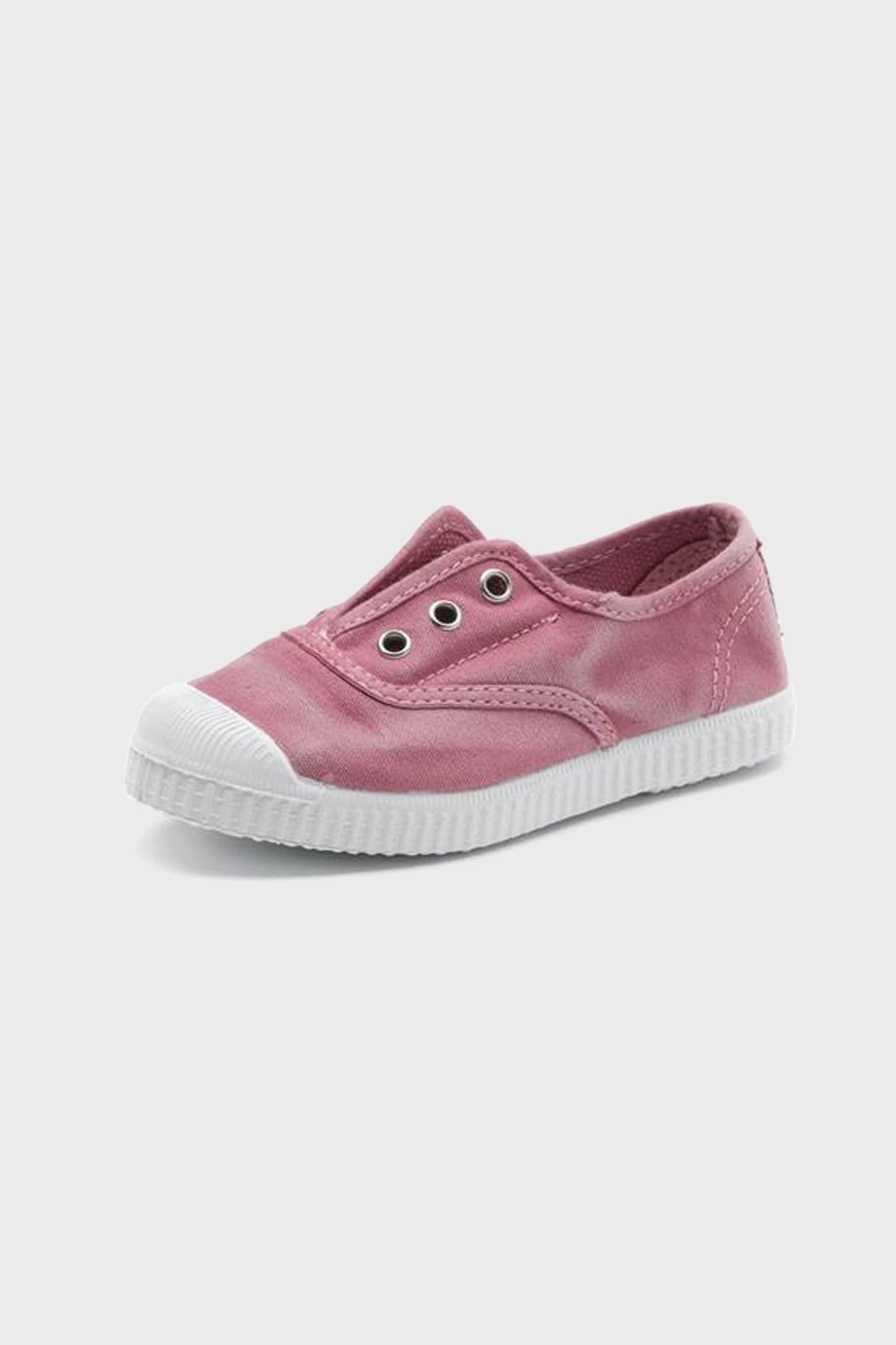 Washed Pink Canvas Laceless Sneaker-Beilave