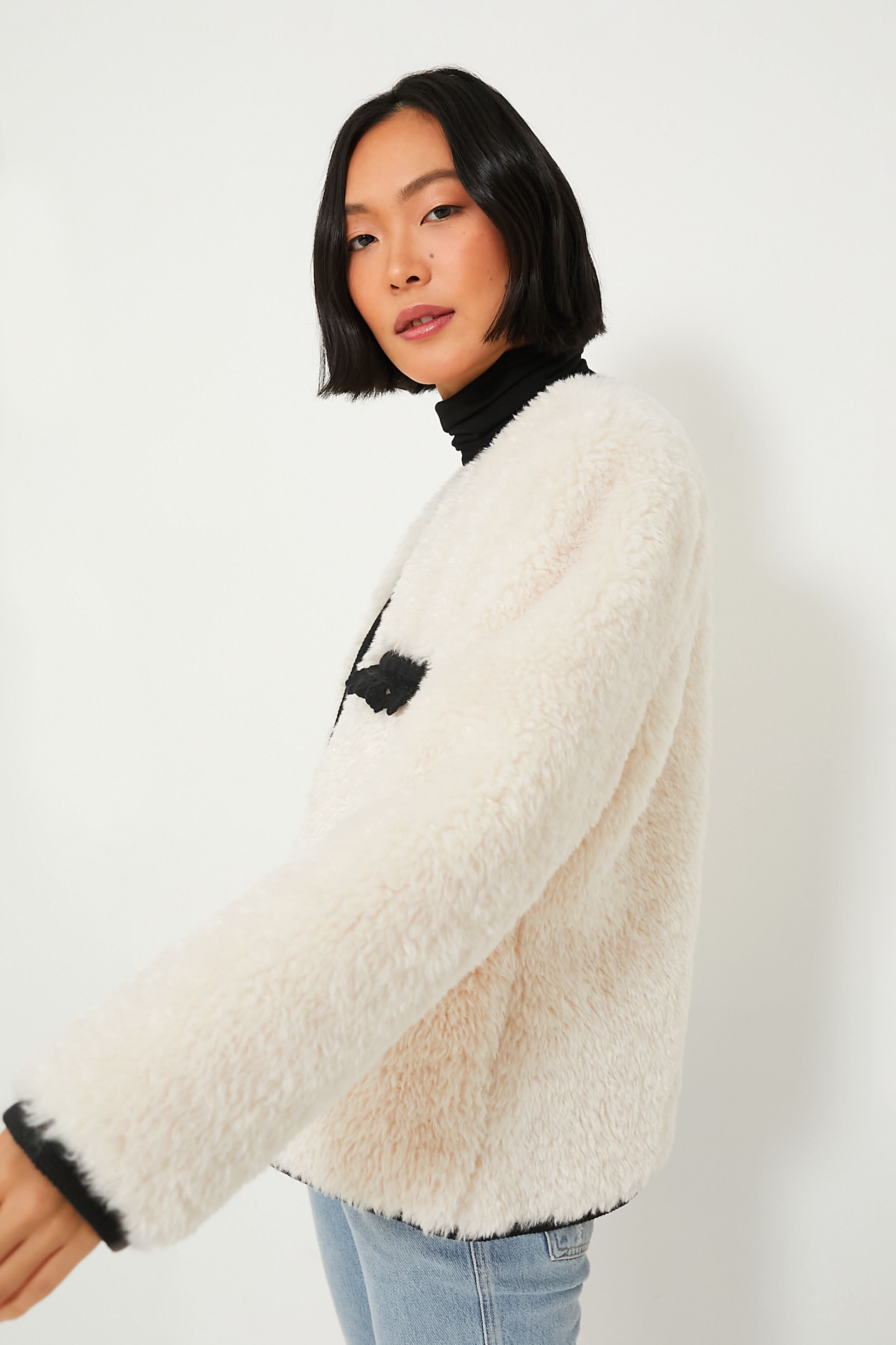 Cream Harper Faux Fur Crochet Parka-Beilave