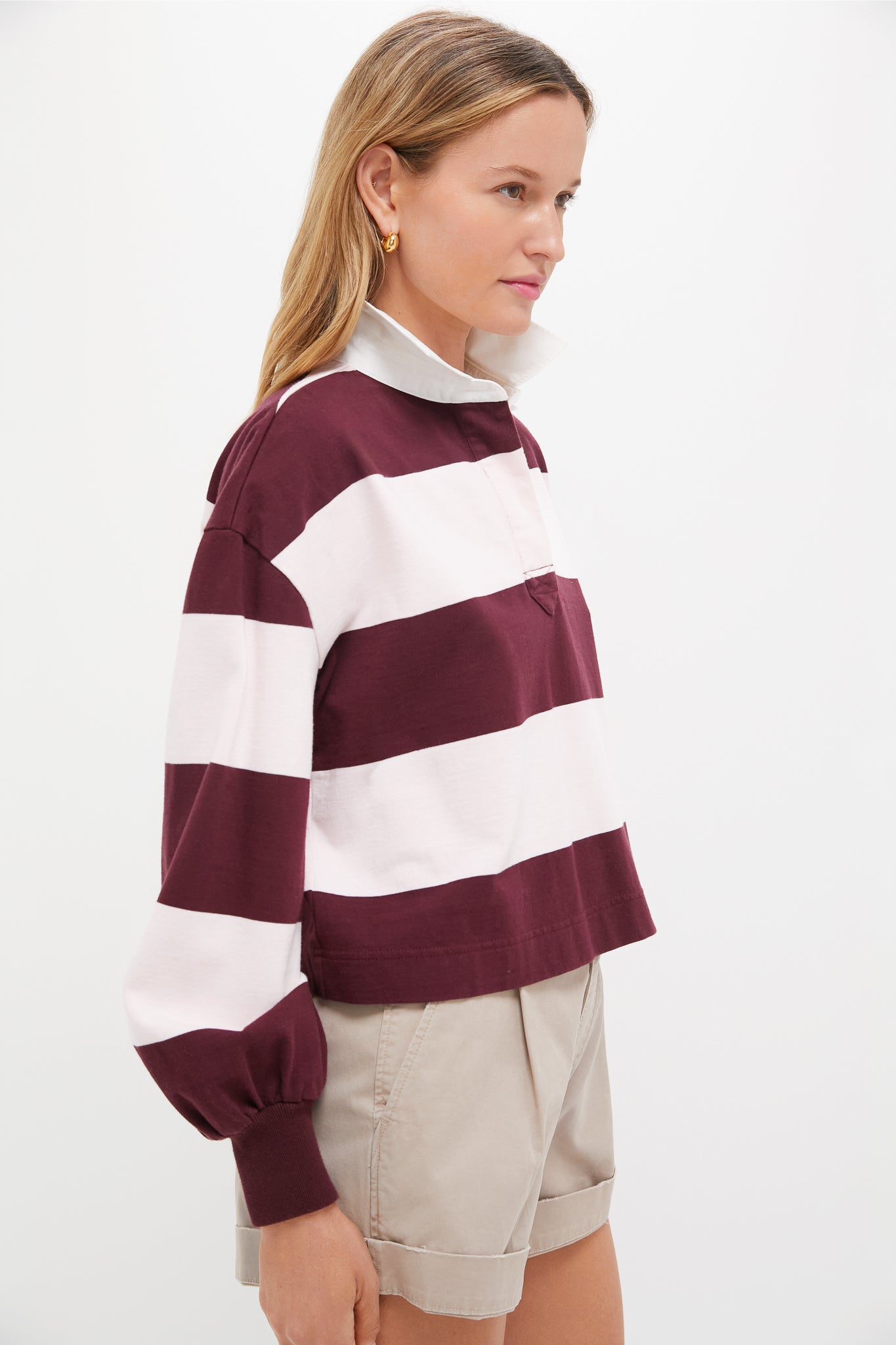 Pink and Winetasting Stripe Swiftie Rugby Polo-Beilave