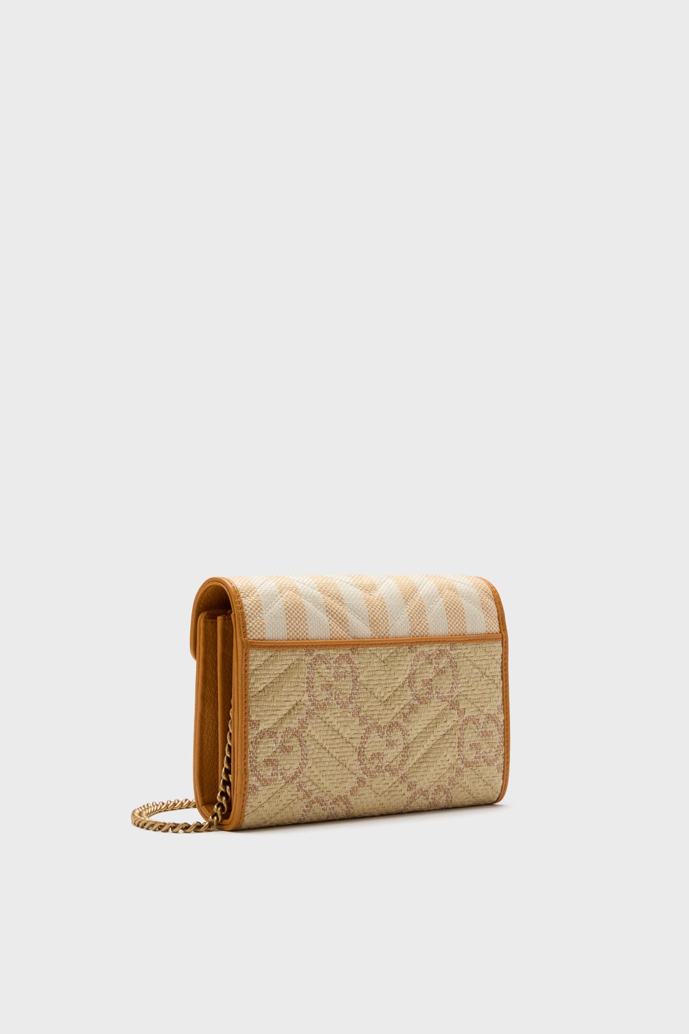 Gucci GG Marmont Raffia Wallet On Chain-Beilave