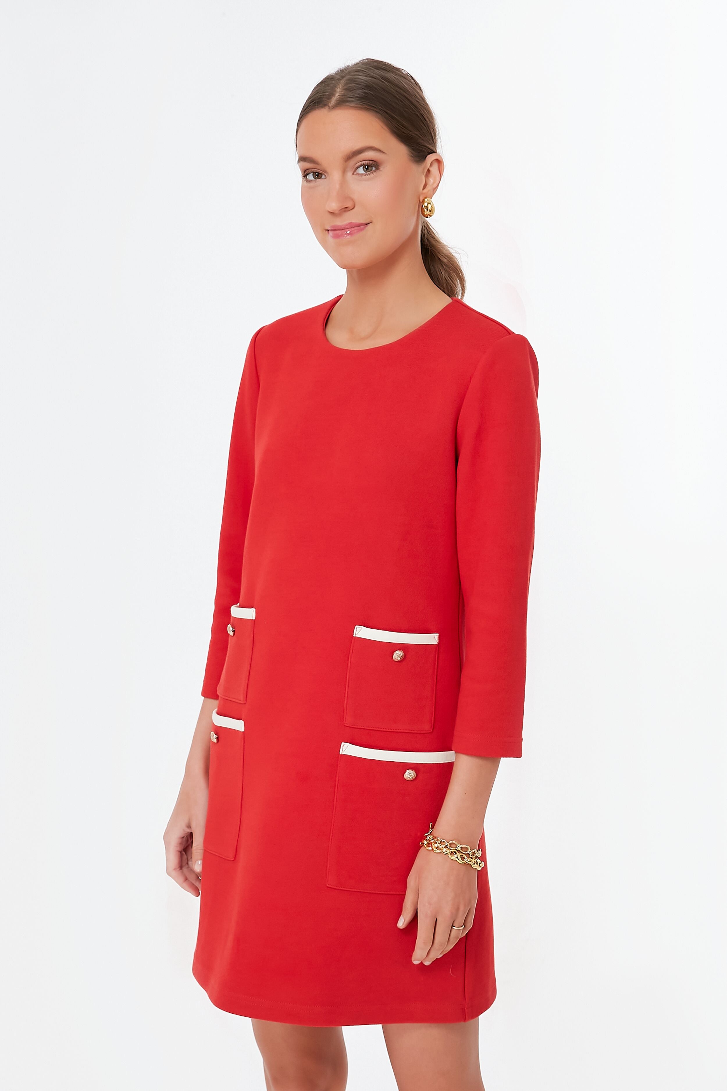 Red Francoise Mod Mini Dress-Beilave