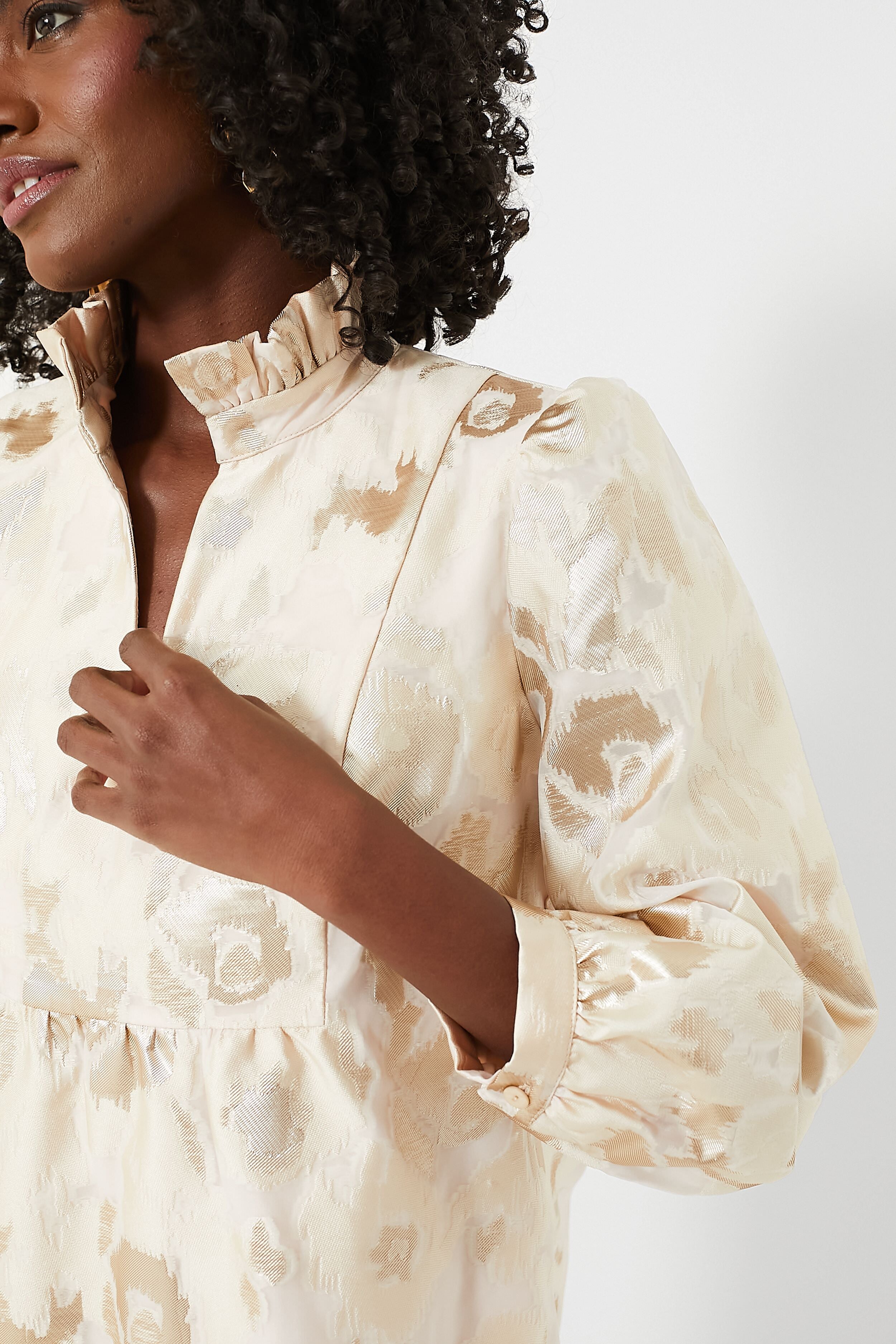 Champagne Fil Coupe Palmerston Dress-Beilave