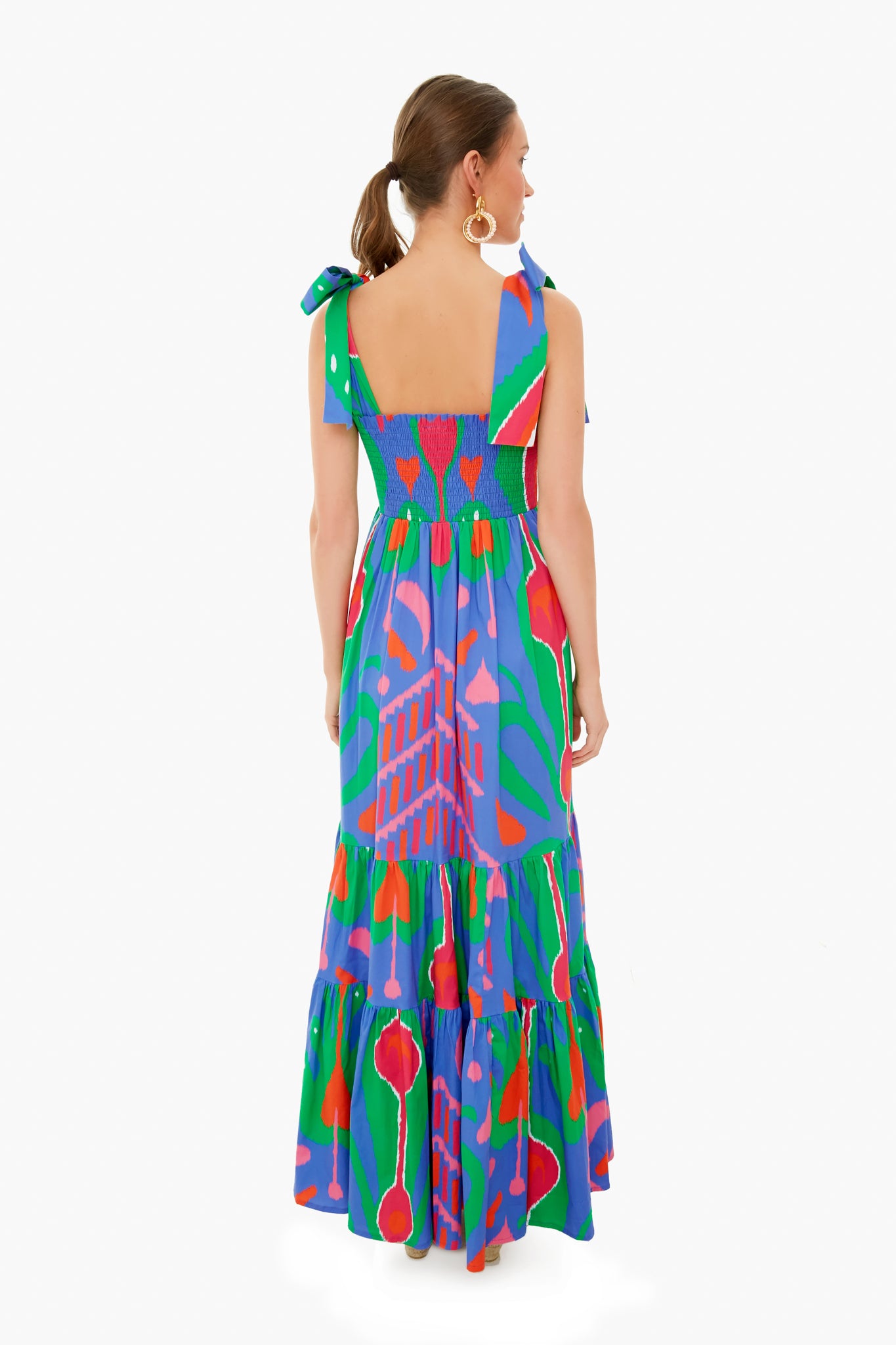 Purple Ikat Kelly Tiered Maxi Dress-Beilave