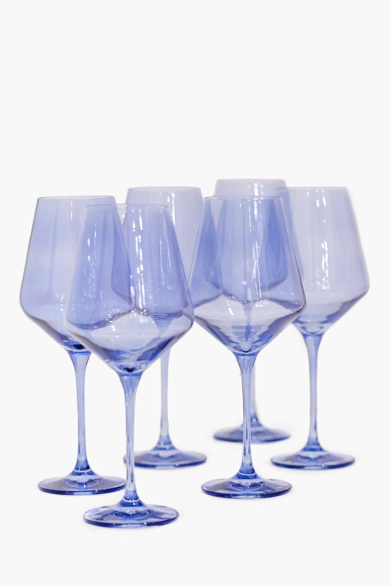 Cobalt Blue Stemmed Wine Glasses (Set of 6)-Beilave