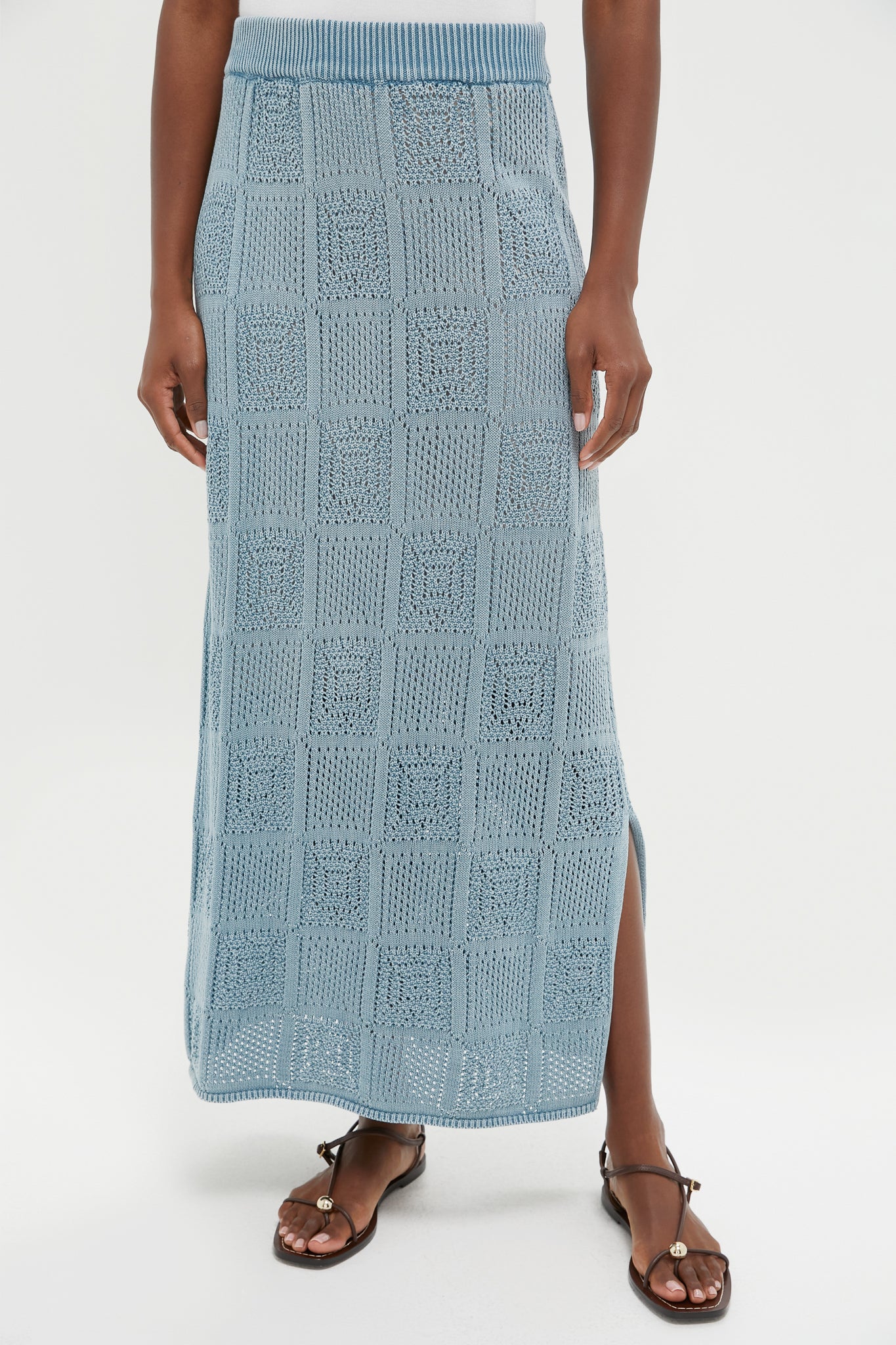 Indigo Pointelle Preston Skirt-Beilave