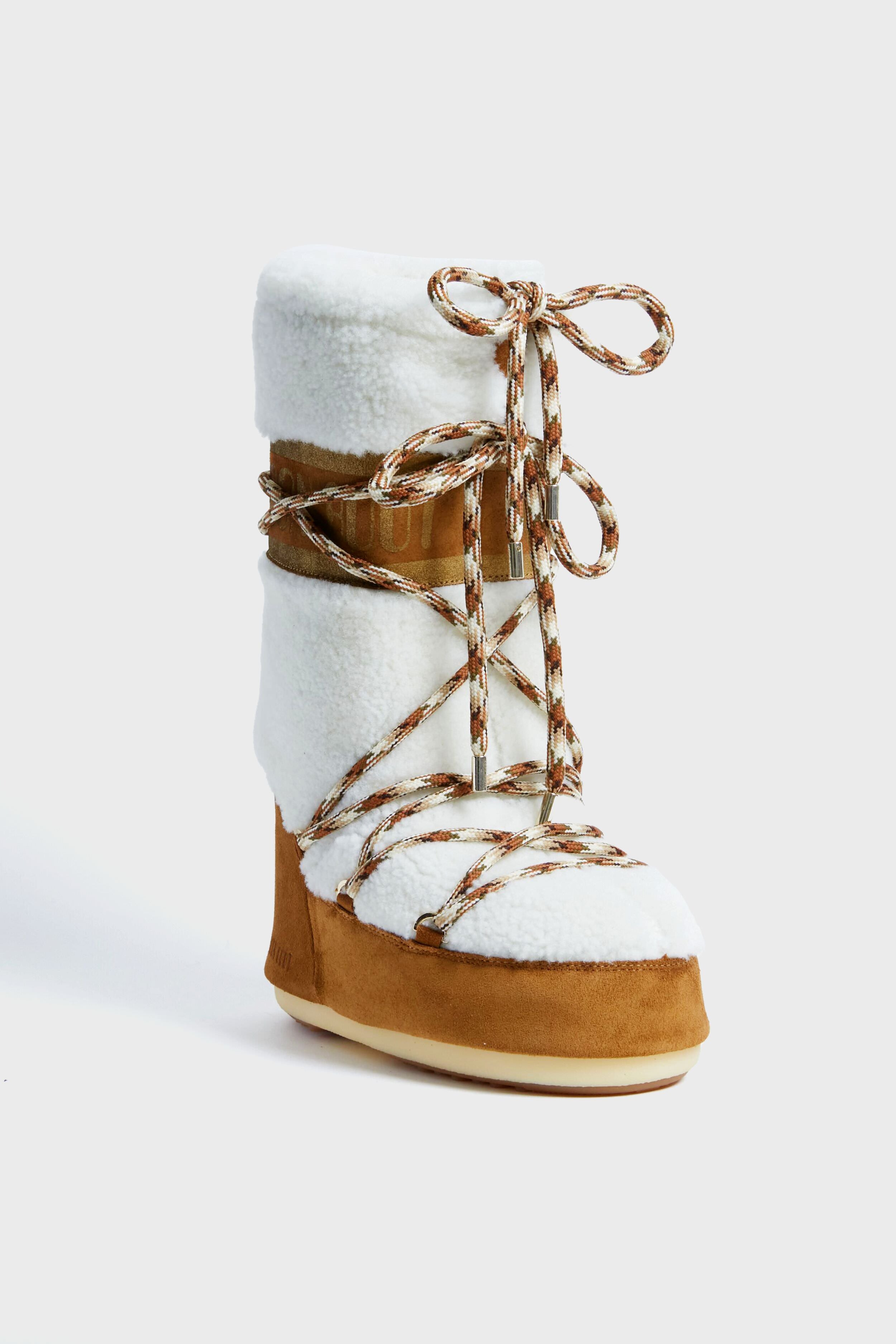 Whisky Off White Icon Shearling Boots-Beilave