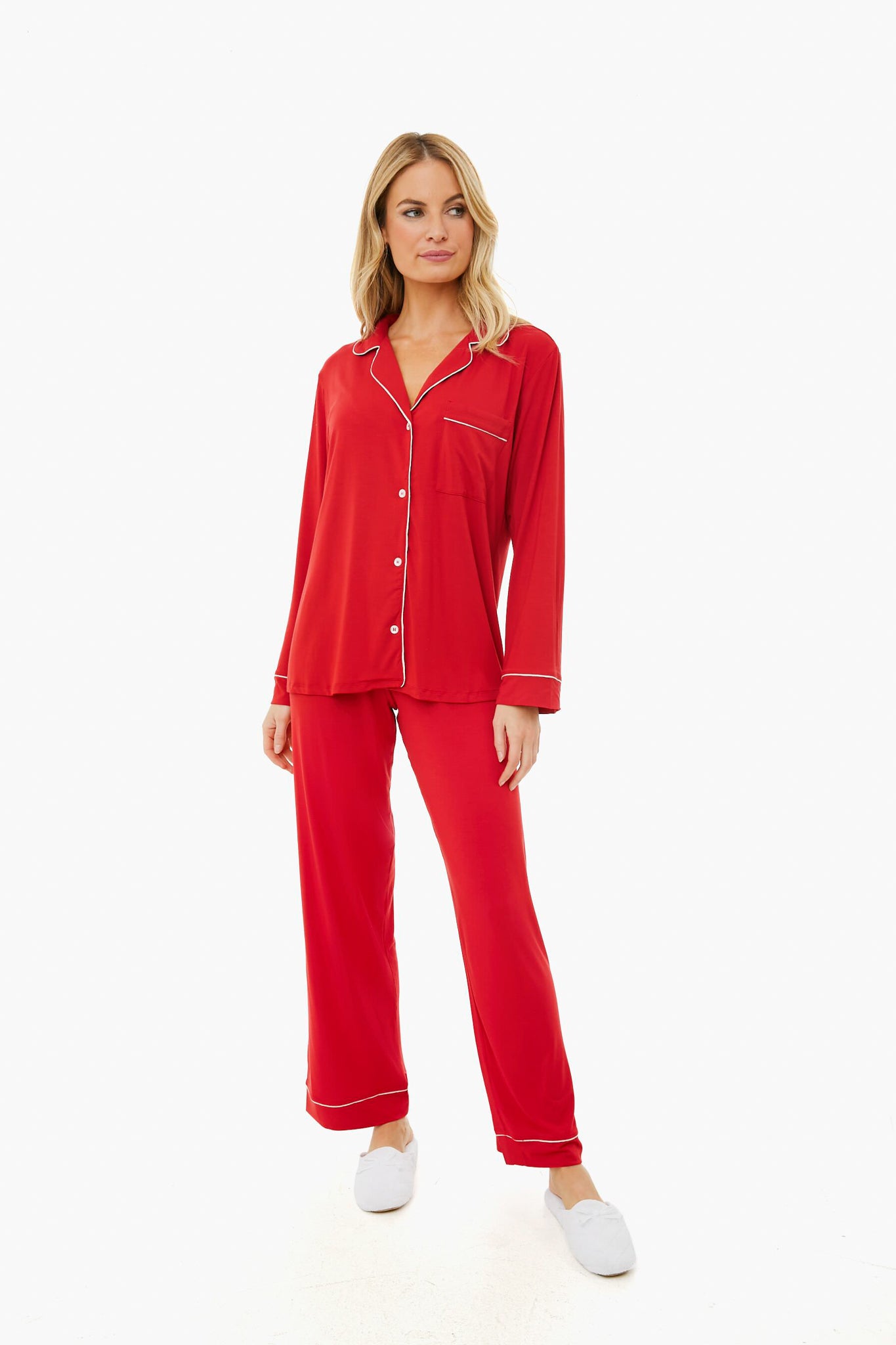 Haute Red Boxed Long PJ Set-Beilave