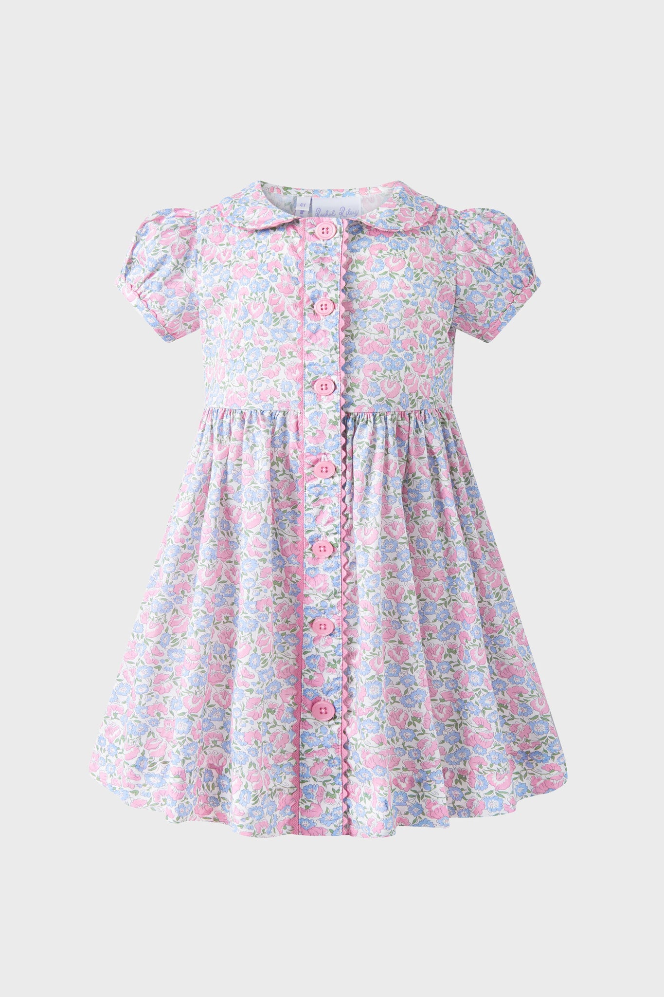 Pastel Floral Button-Front Dress-Beilave