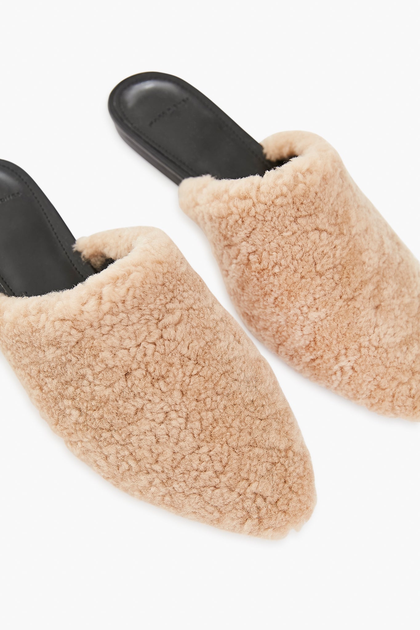 Camel Shearling Sabrina Slides-Beilave