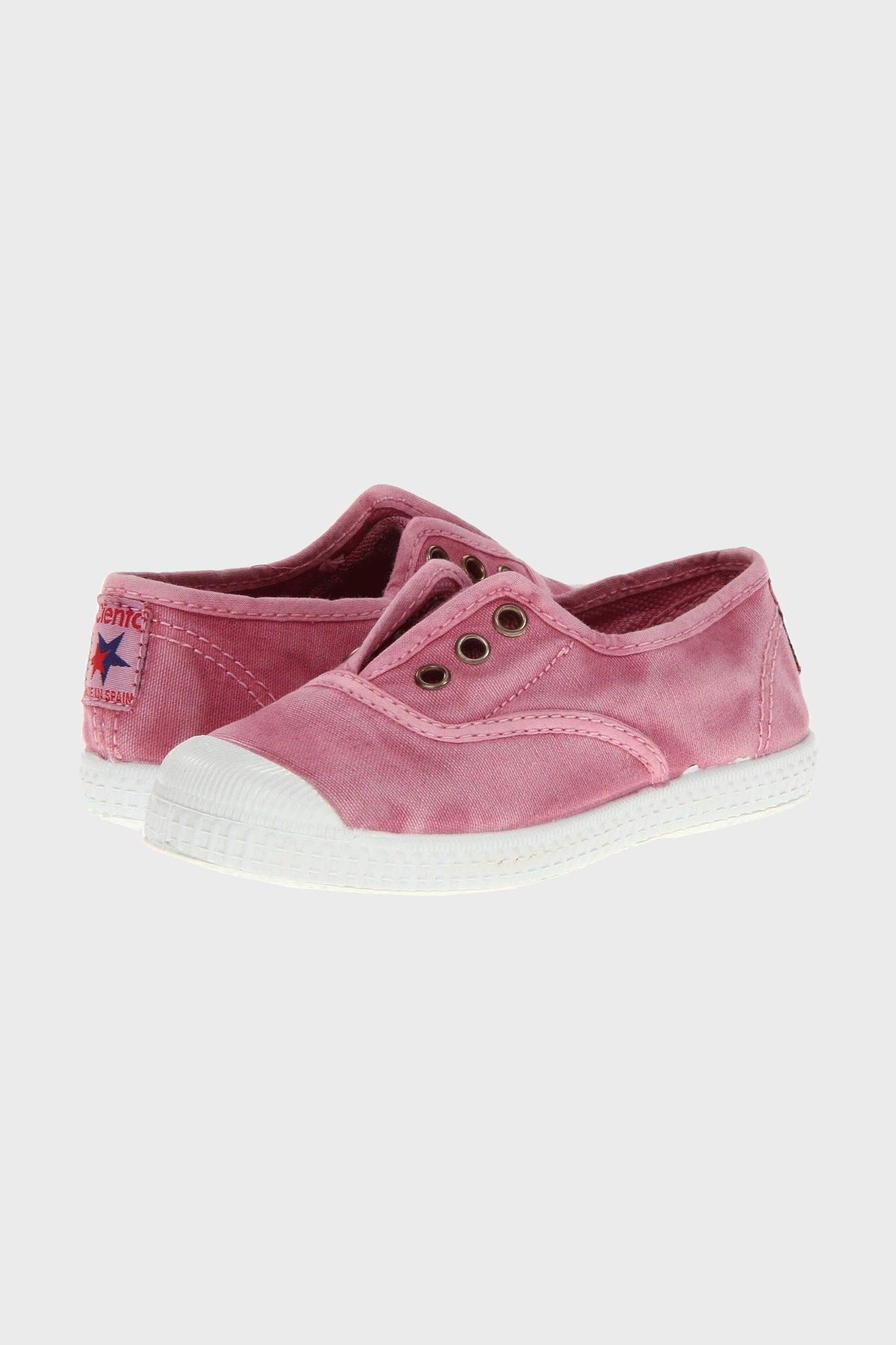 Washed Pink Canvas Laceless Sneaker-Beilave