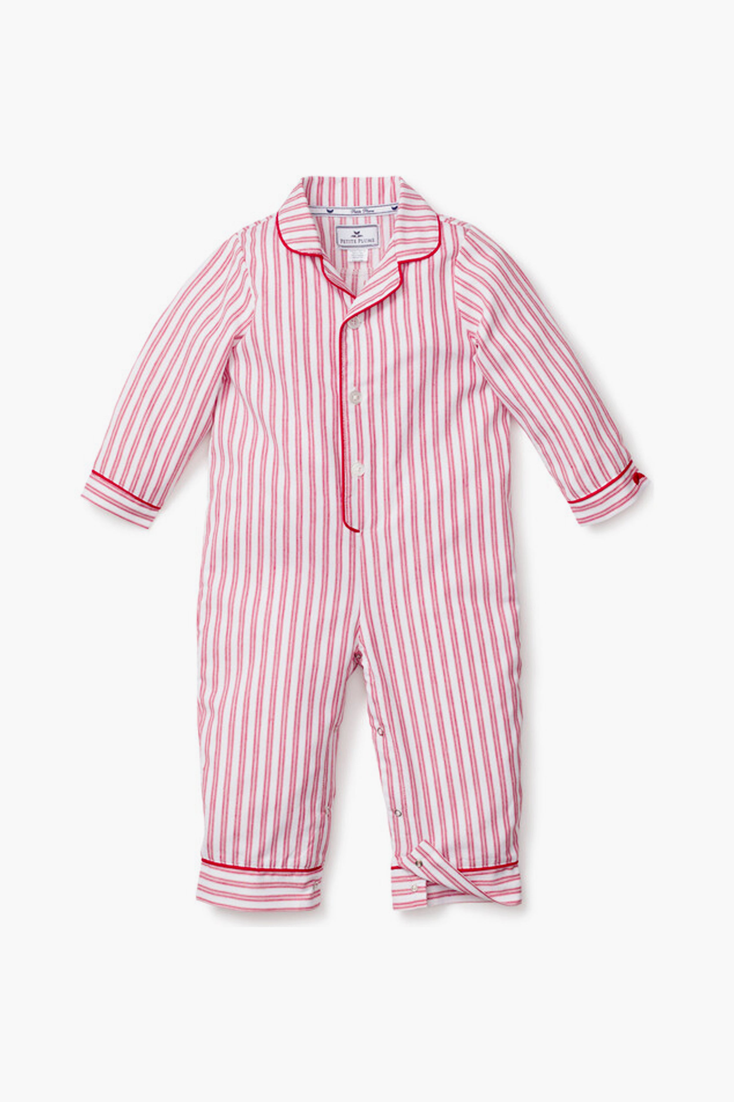 Infant Antique Red Ticking Romper-Beilave
