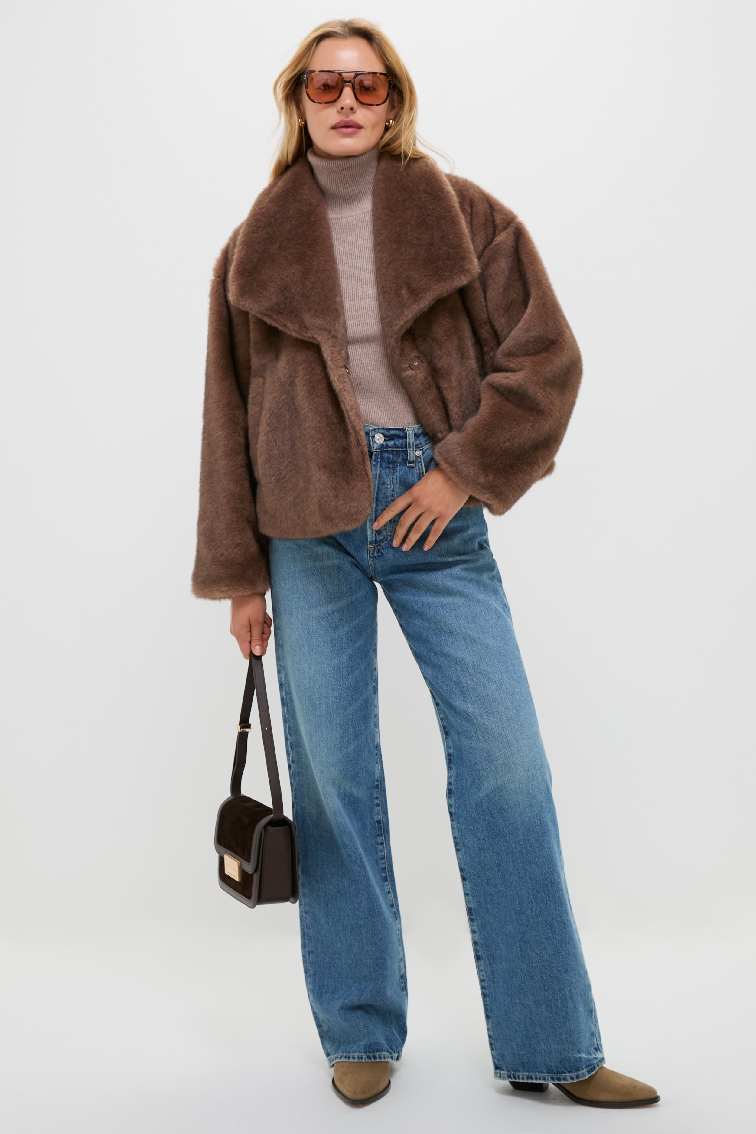 Brown Faux Fur Haddon Jacket-Beilave
