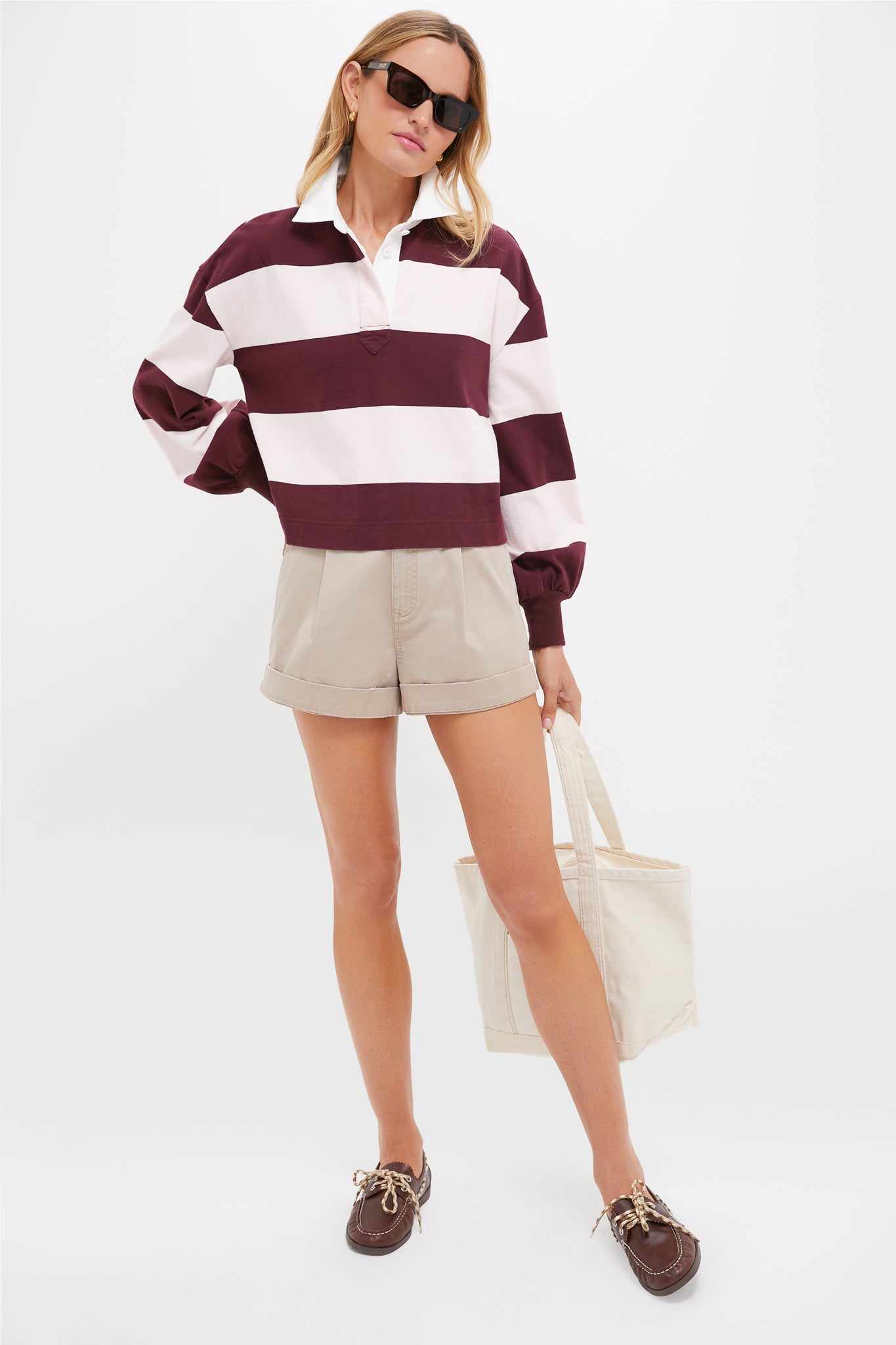 Pink and Winetasting Stripe Swiftie Rugby Polo-Beilave