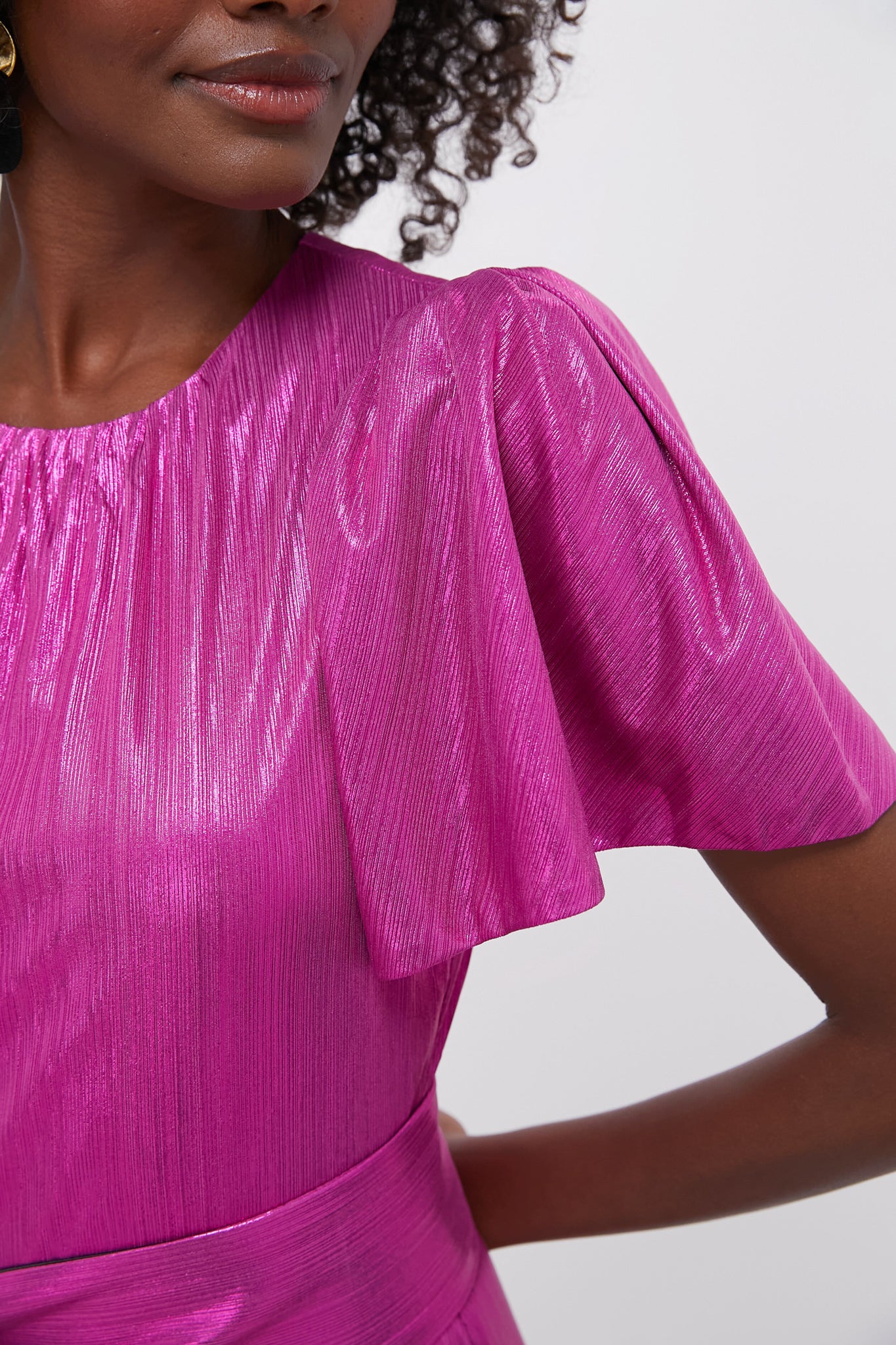 Fuchsia Metallic Angelina Dress-Beilave
