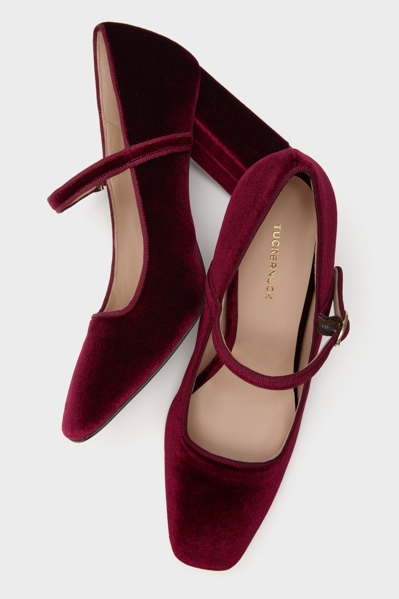 Oxblood Velvet Julia Heels-Beilave