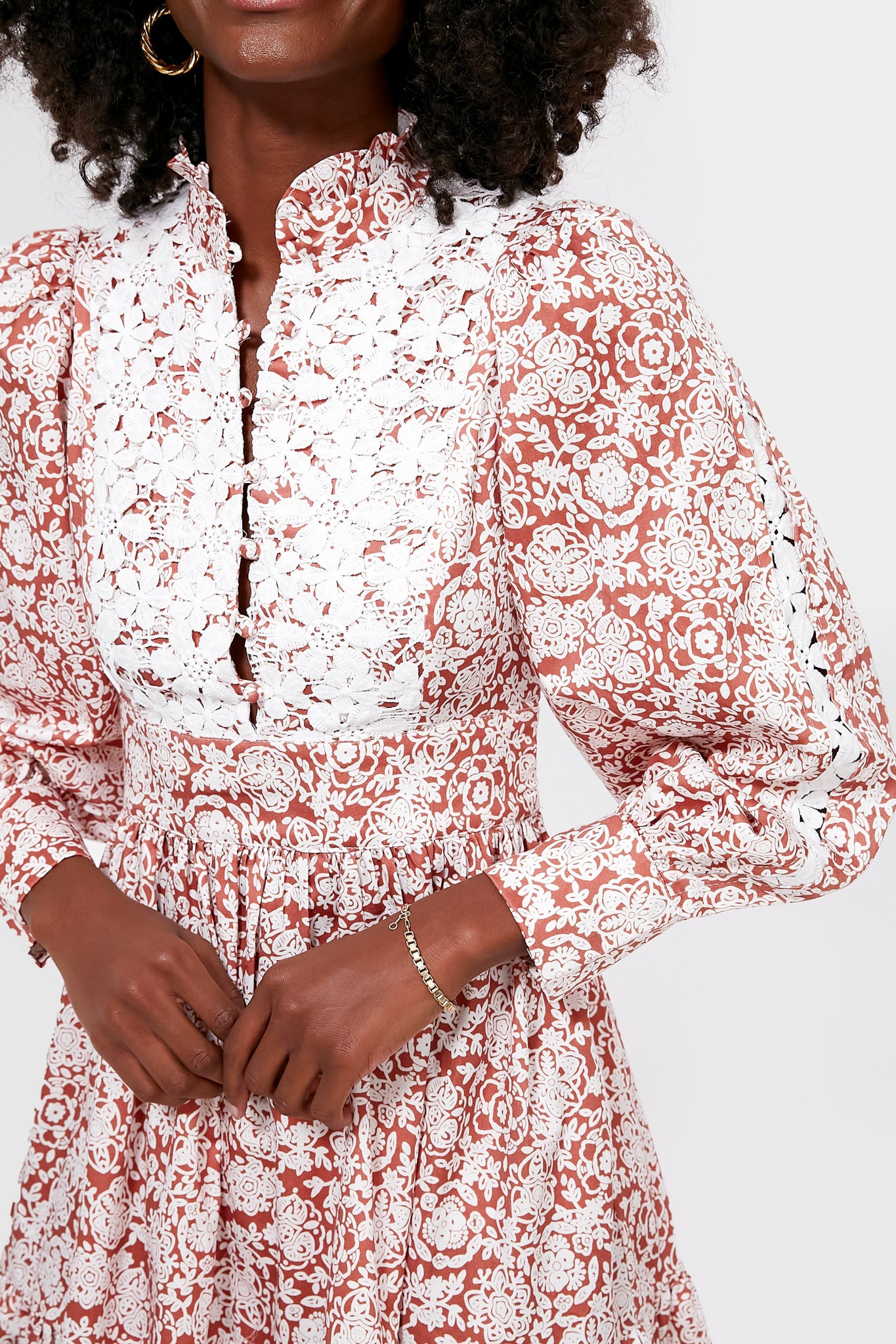 Orange Floral Cotton Emory Dress-Beilave