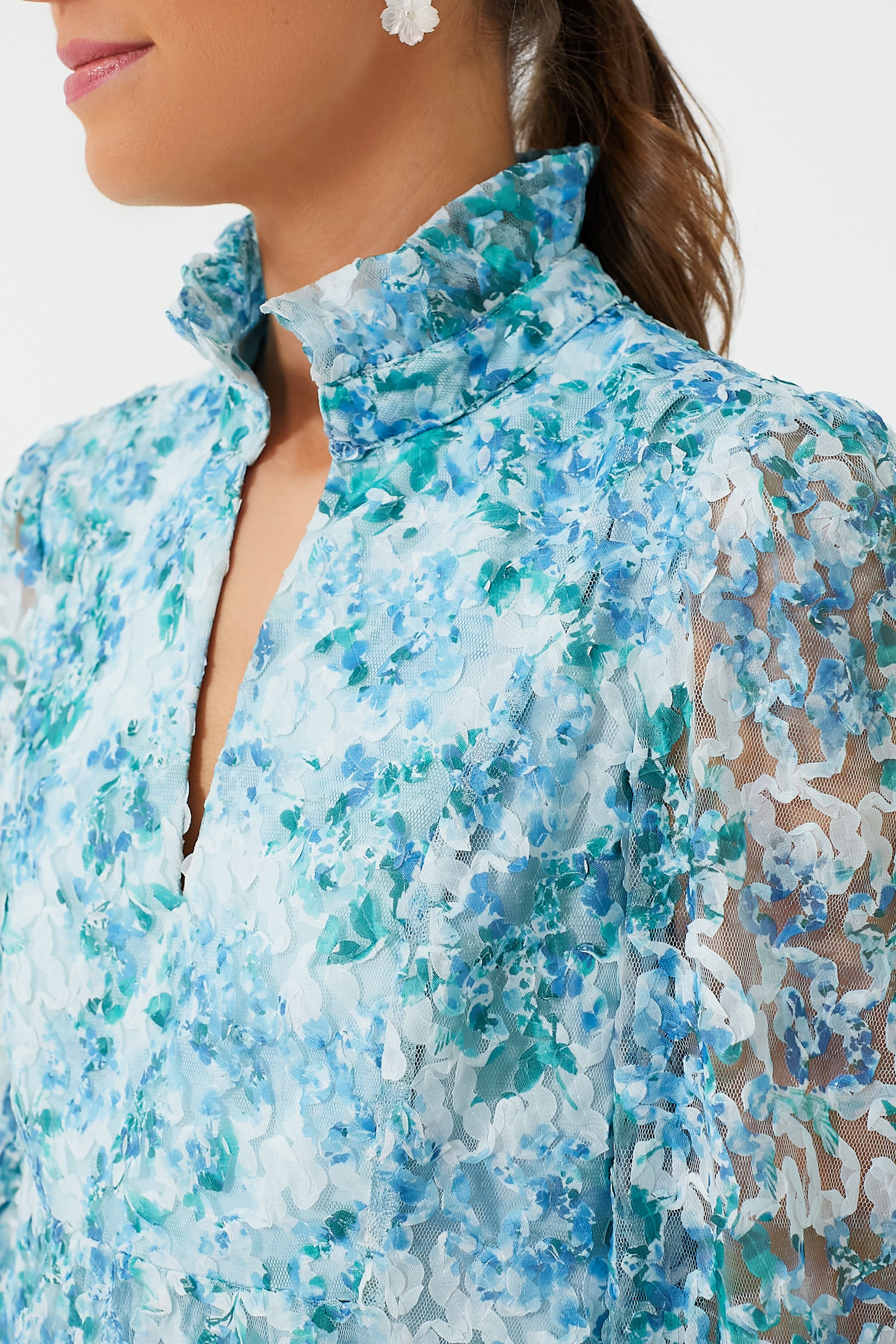 Water's Edge Hydrangea Organza Palmerston Dress-Beilave