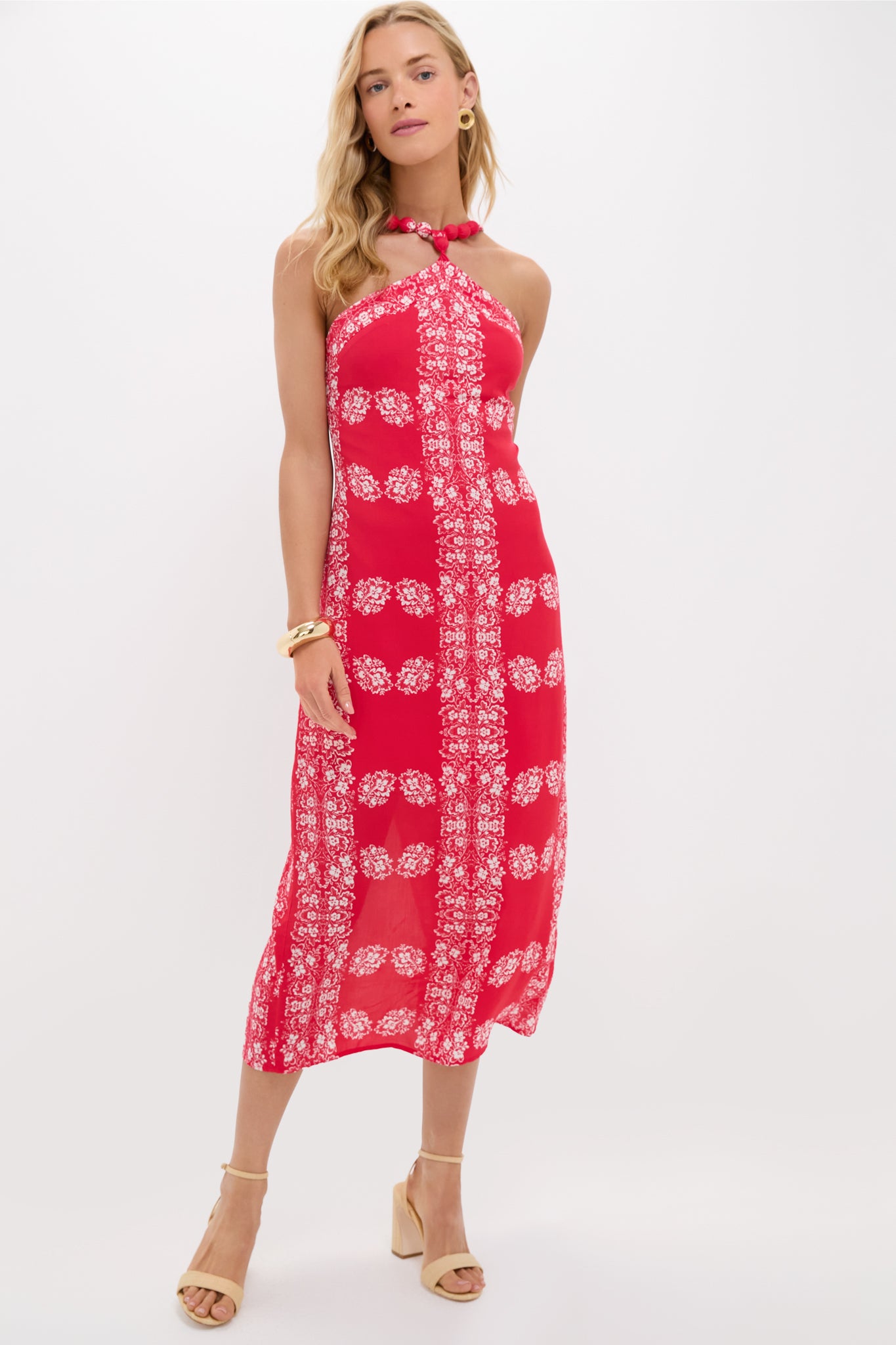 Red Floral Wauwinet Maxi Dress-Beilave