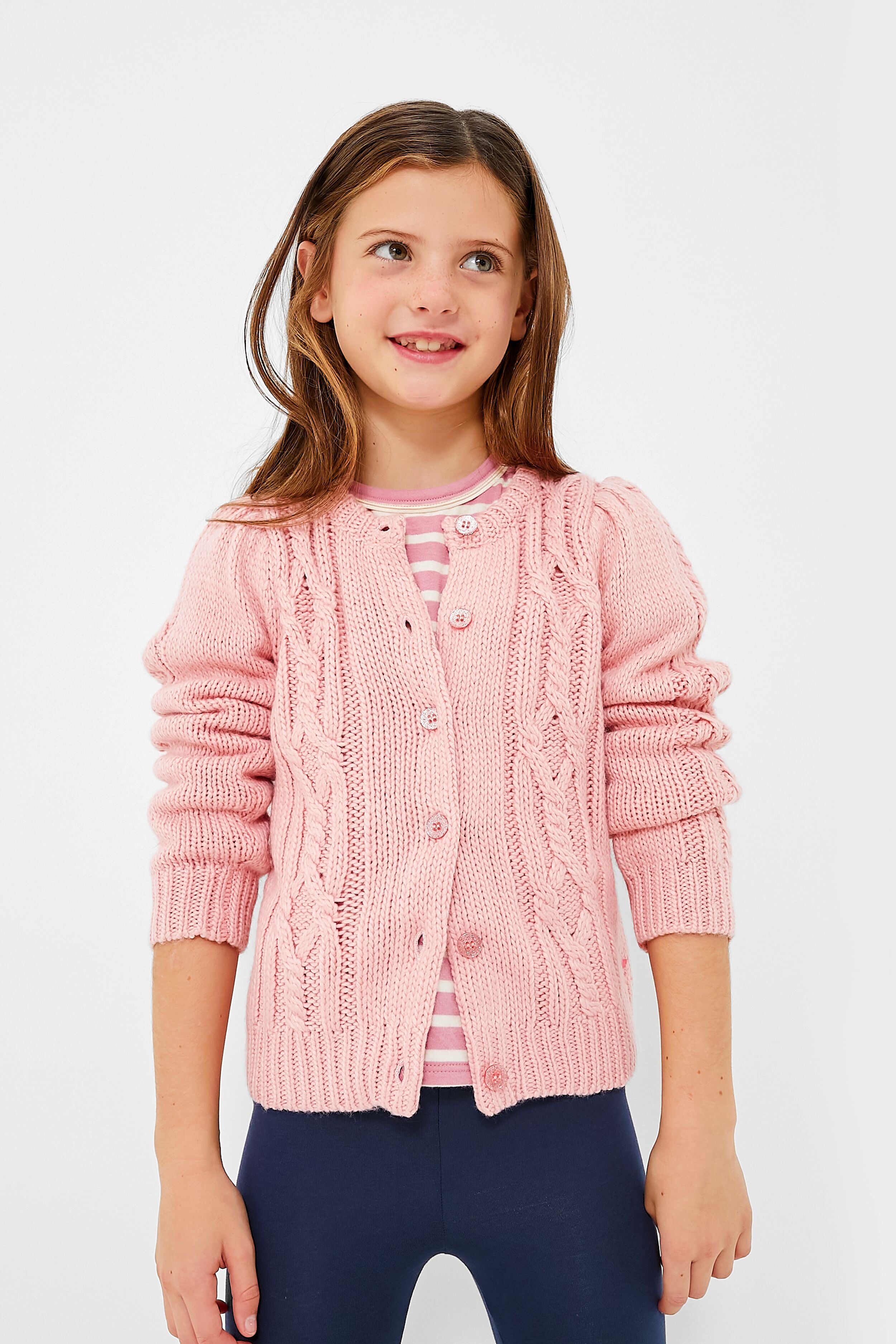 Dusty Rose Cable Constance Sweater-Beilave