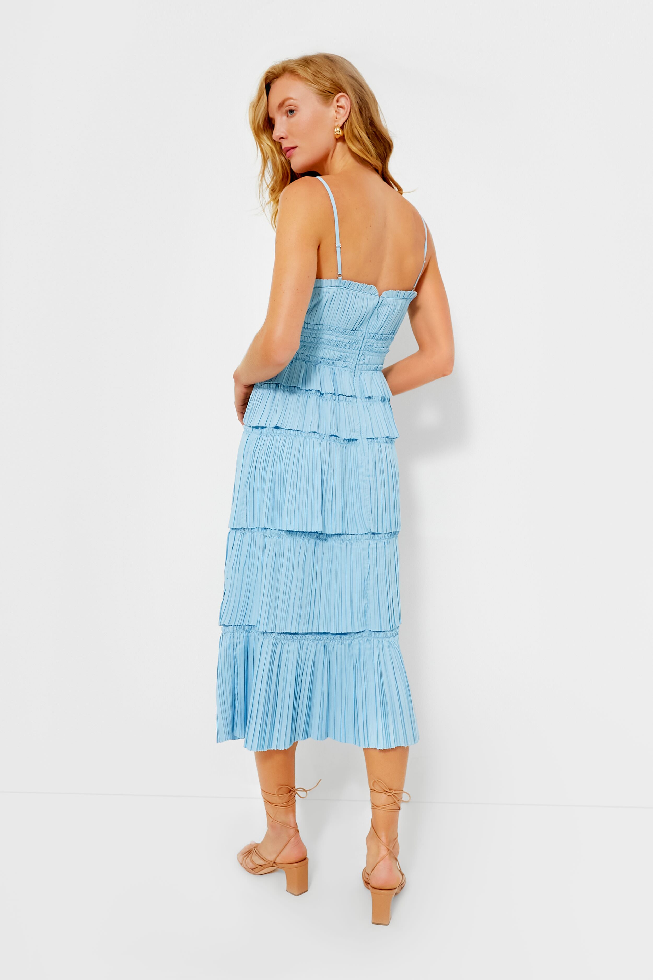 Sky Parcie Crinkle Tank Dress-Beilave
