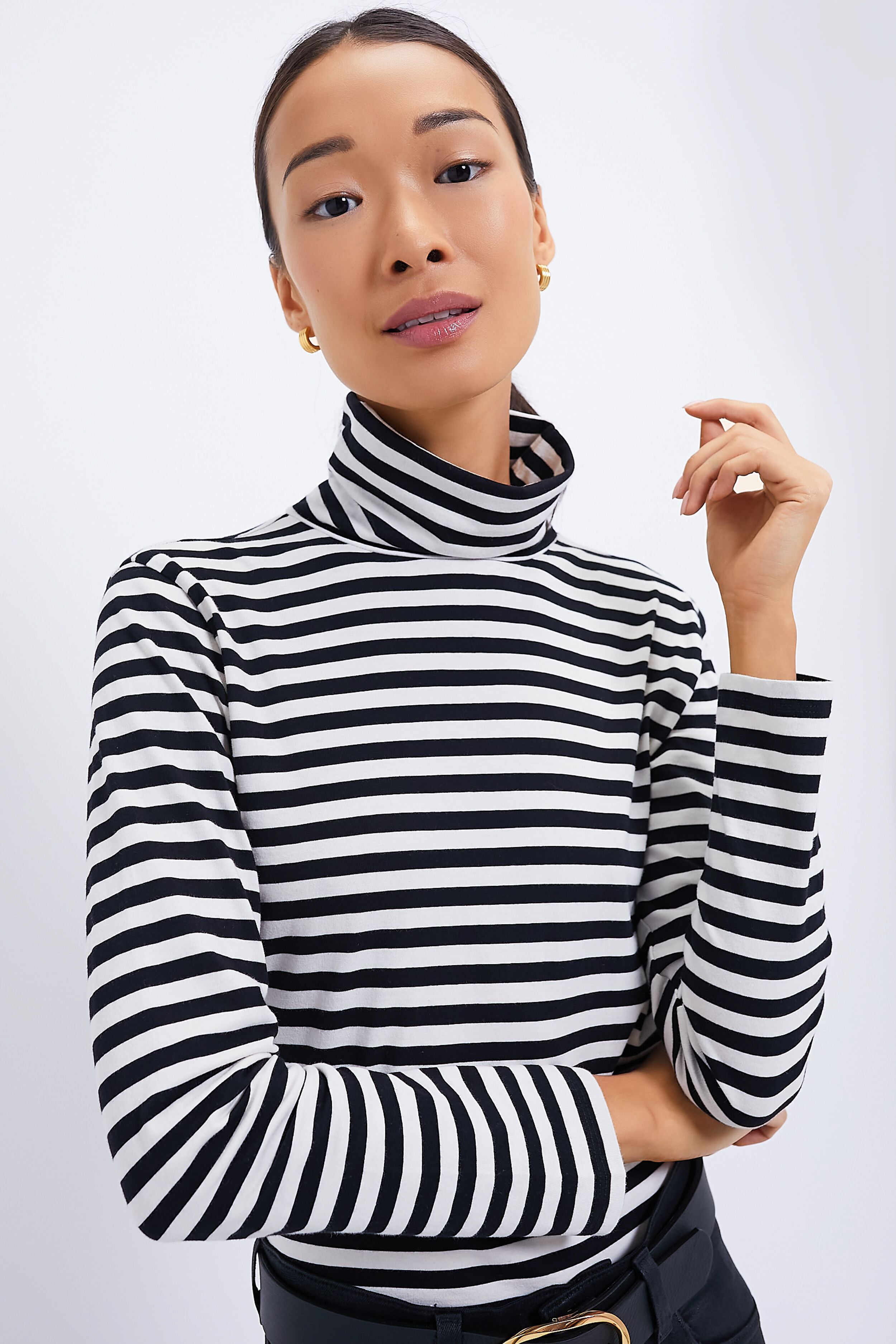 The Black and Cream Turtleneck-Beilave