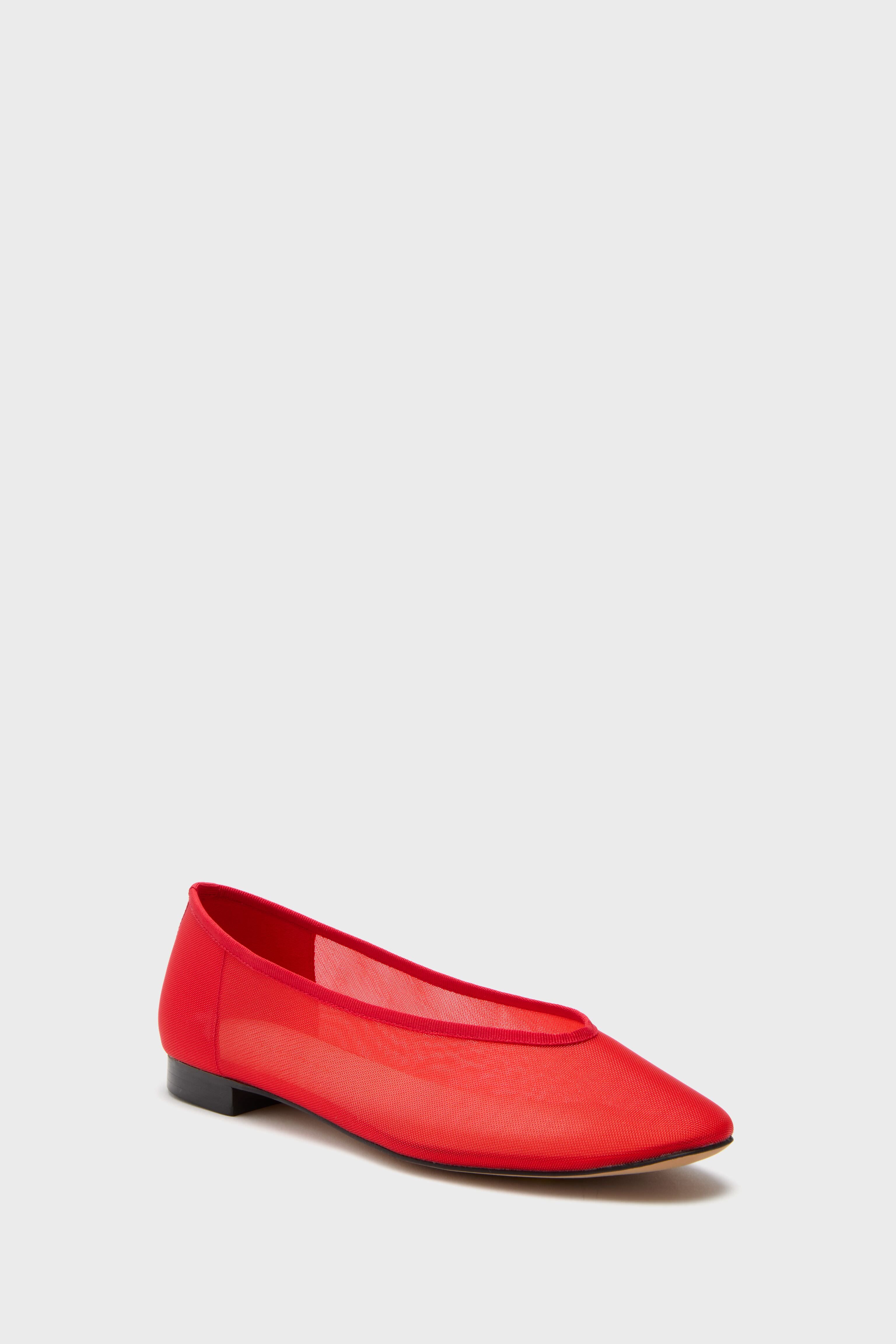 Red Mesh Nina Flats-Beilave