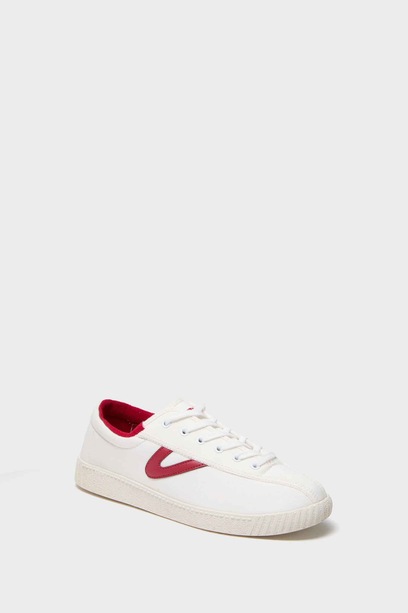 White and Red Nylite Lace Sneakers-Beilave