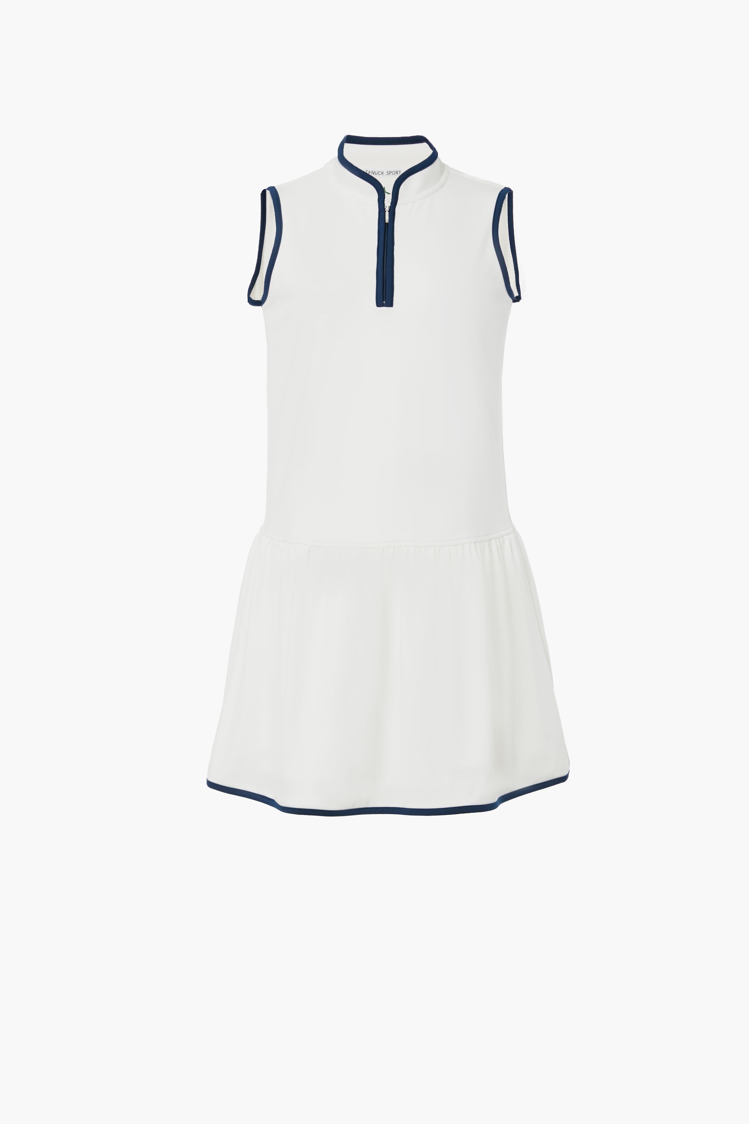 White and Navy Emma Tennis Dress-Beilave
