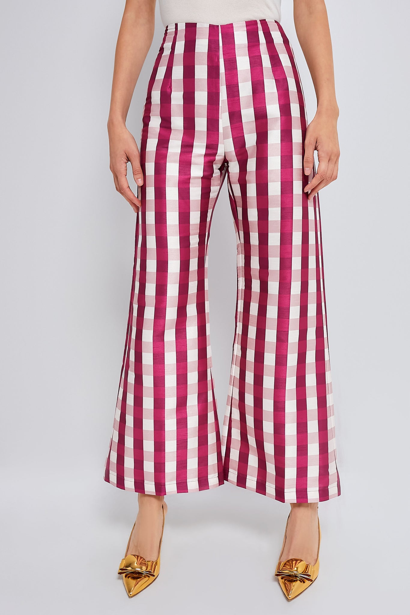 Wine Gingham Libby Pant-Beilave