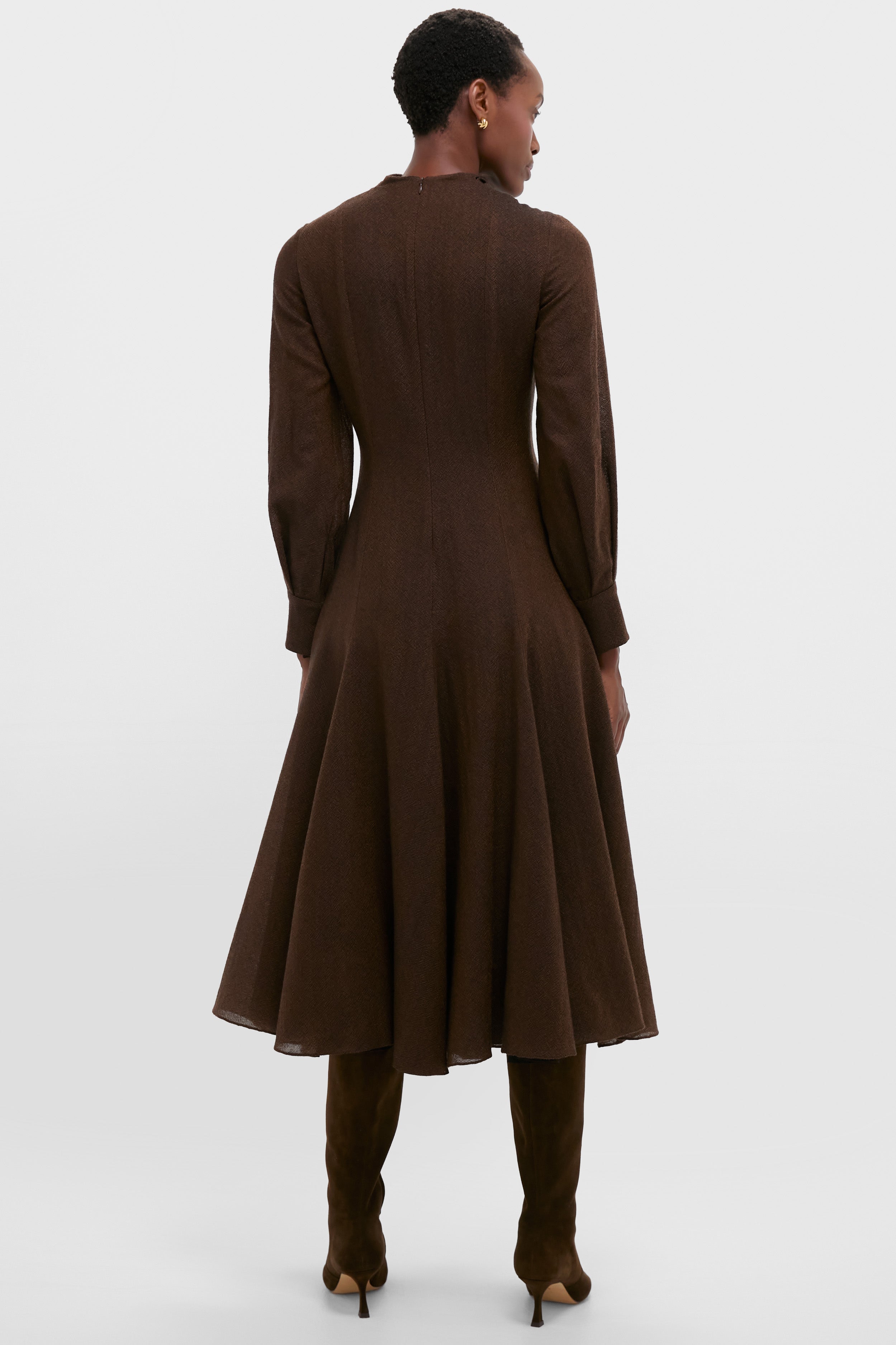 Cinnamon Avara Twill Wool Maxi Dress-Beilave